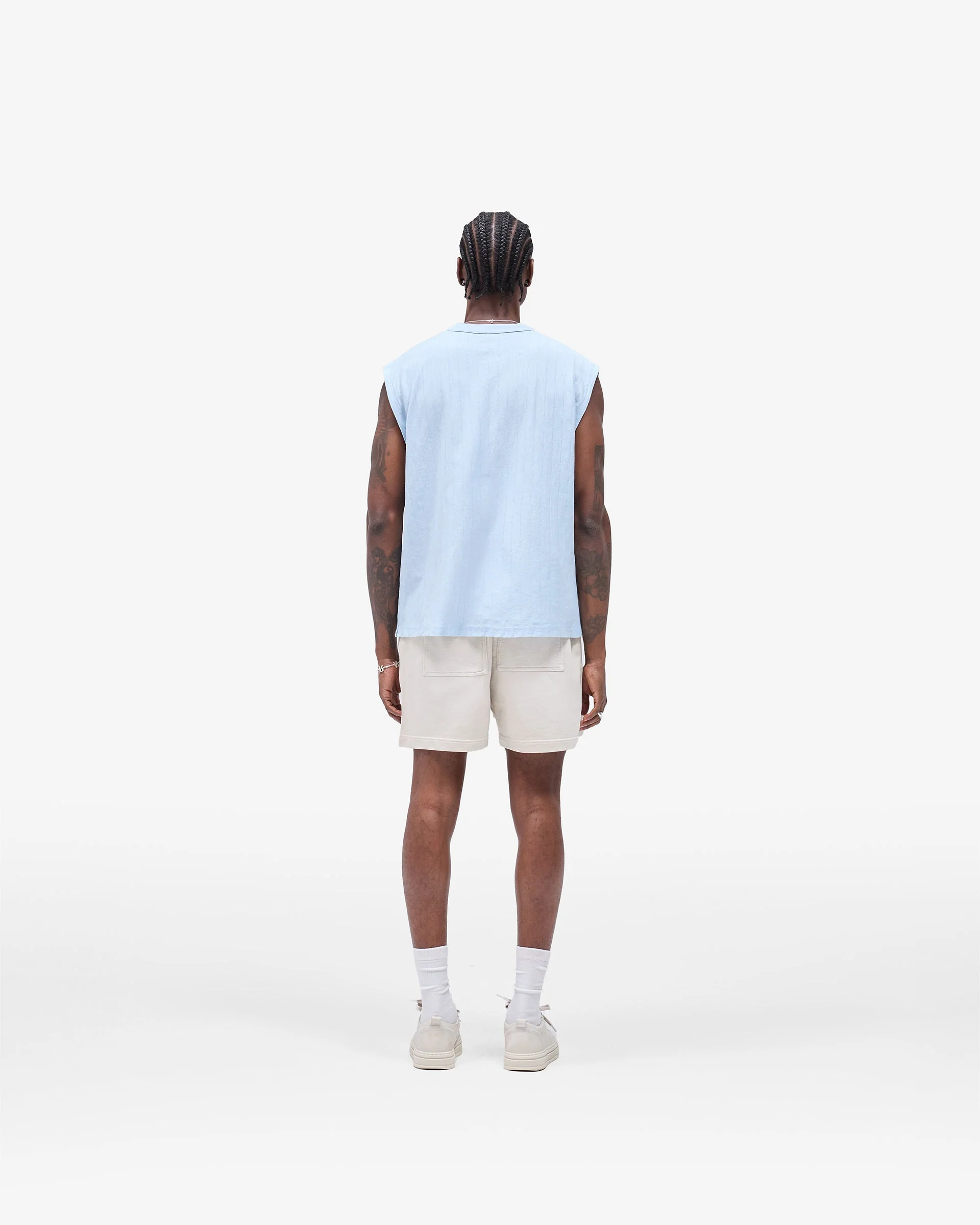 Slub Script Tank - Ice Blue - Image 7