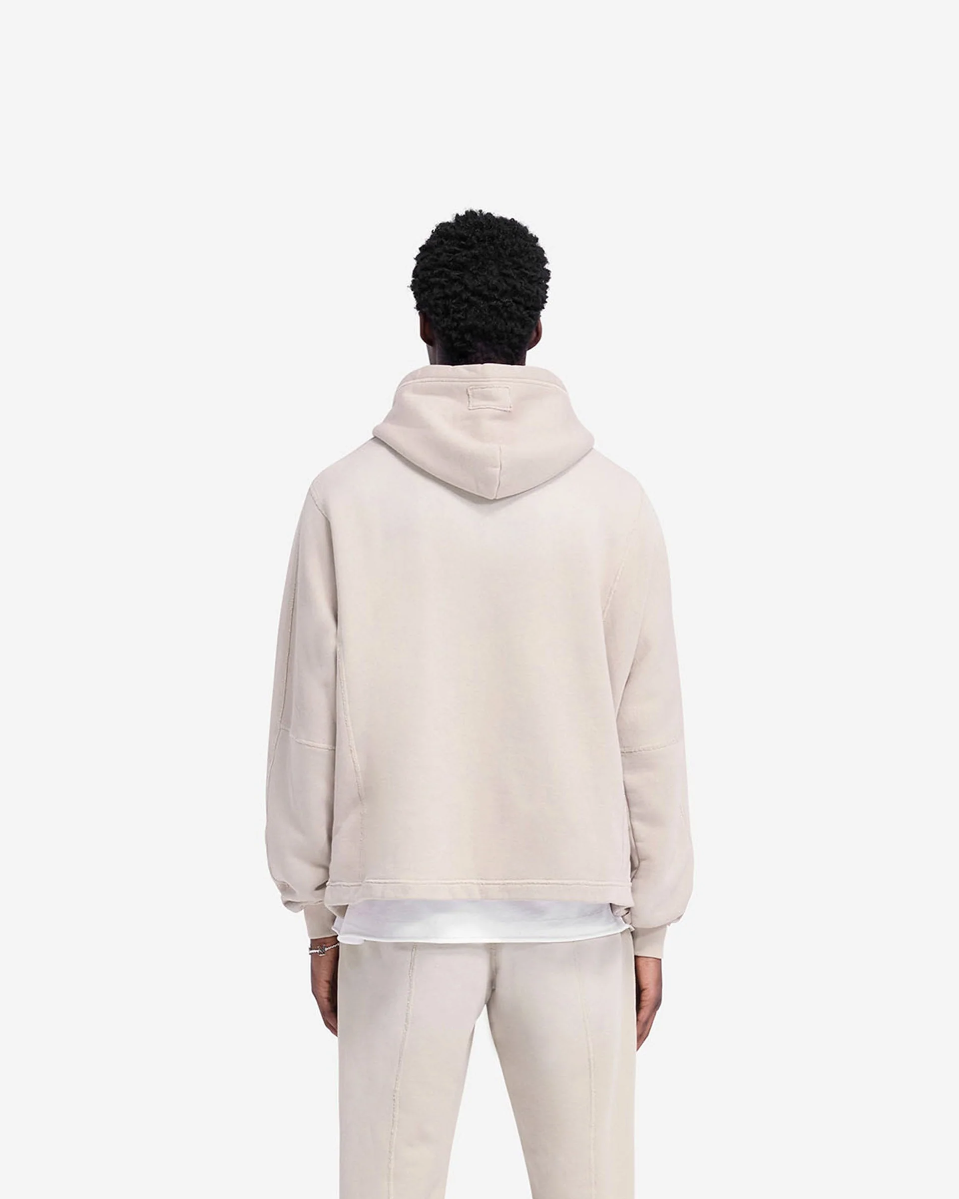 Stepped Hem Hoodie - Oat - Image 5