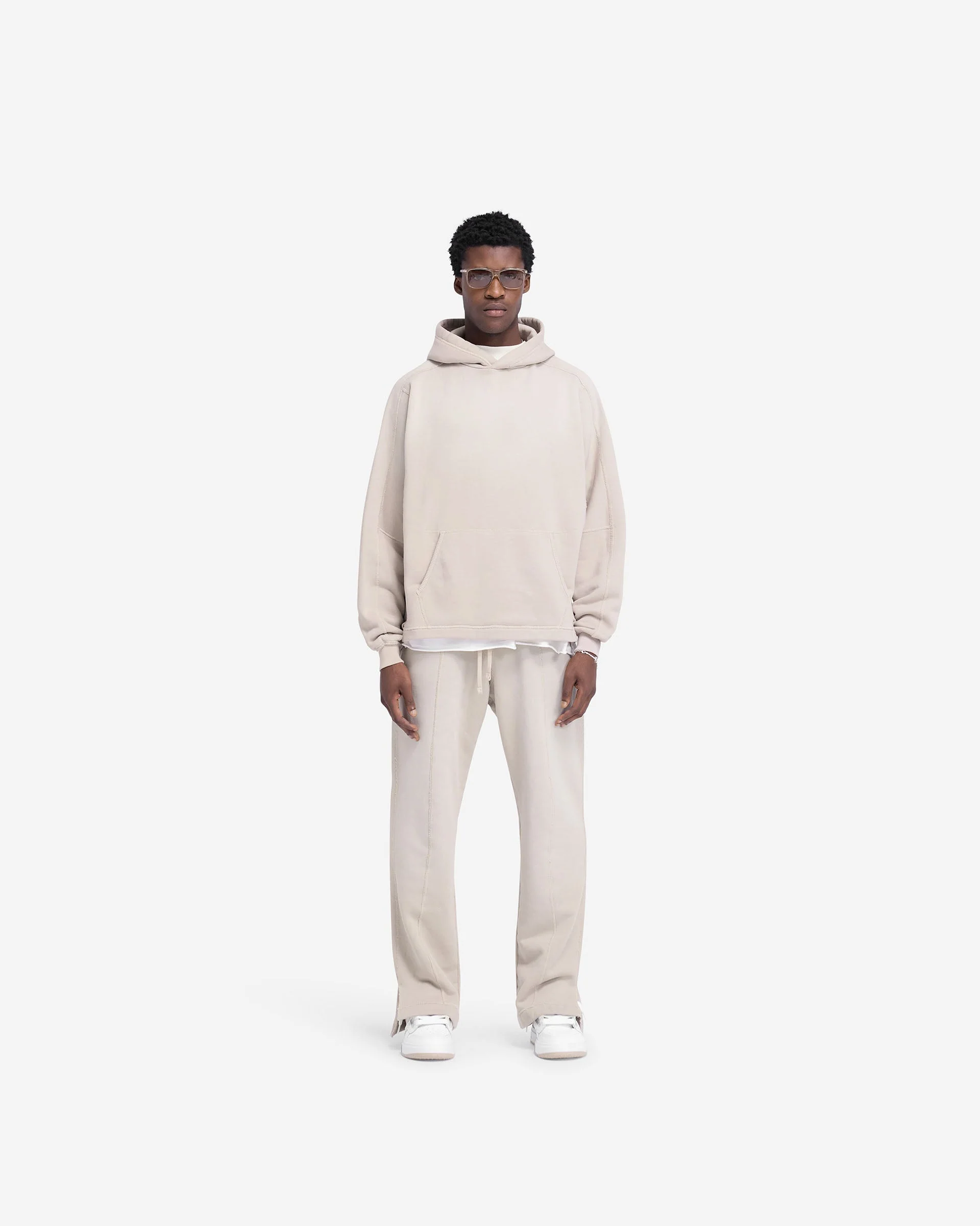 Stepped Hem Hoodie - Oat - Image 6