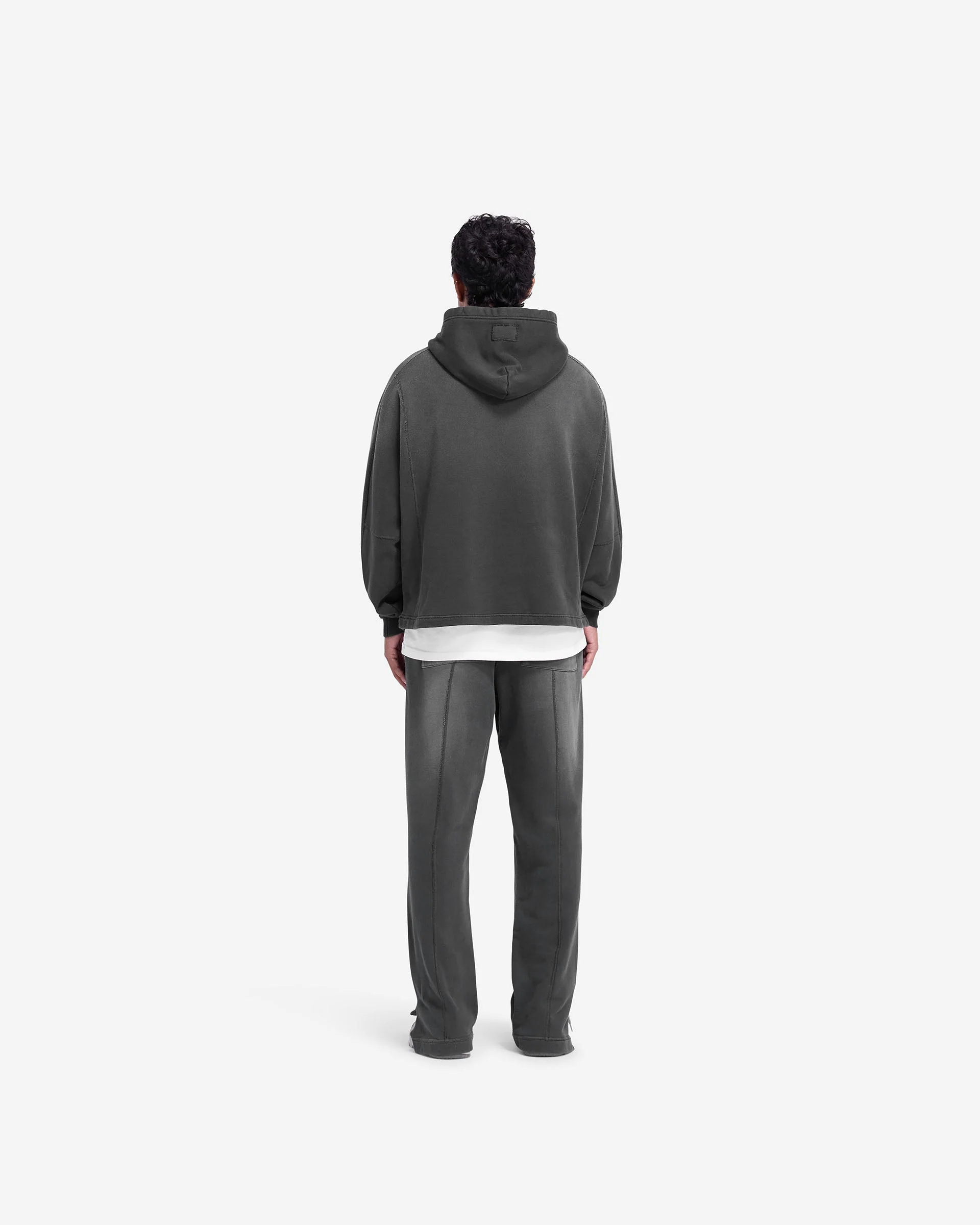 Stepped Hem Hoodie - Stained Black - Image 8