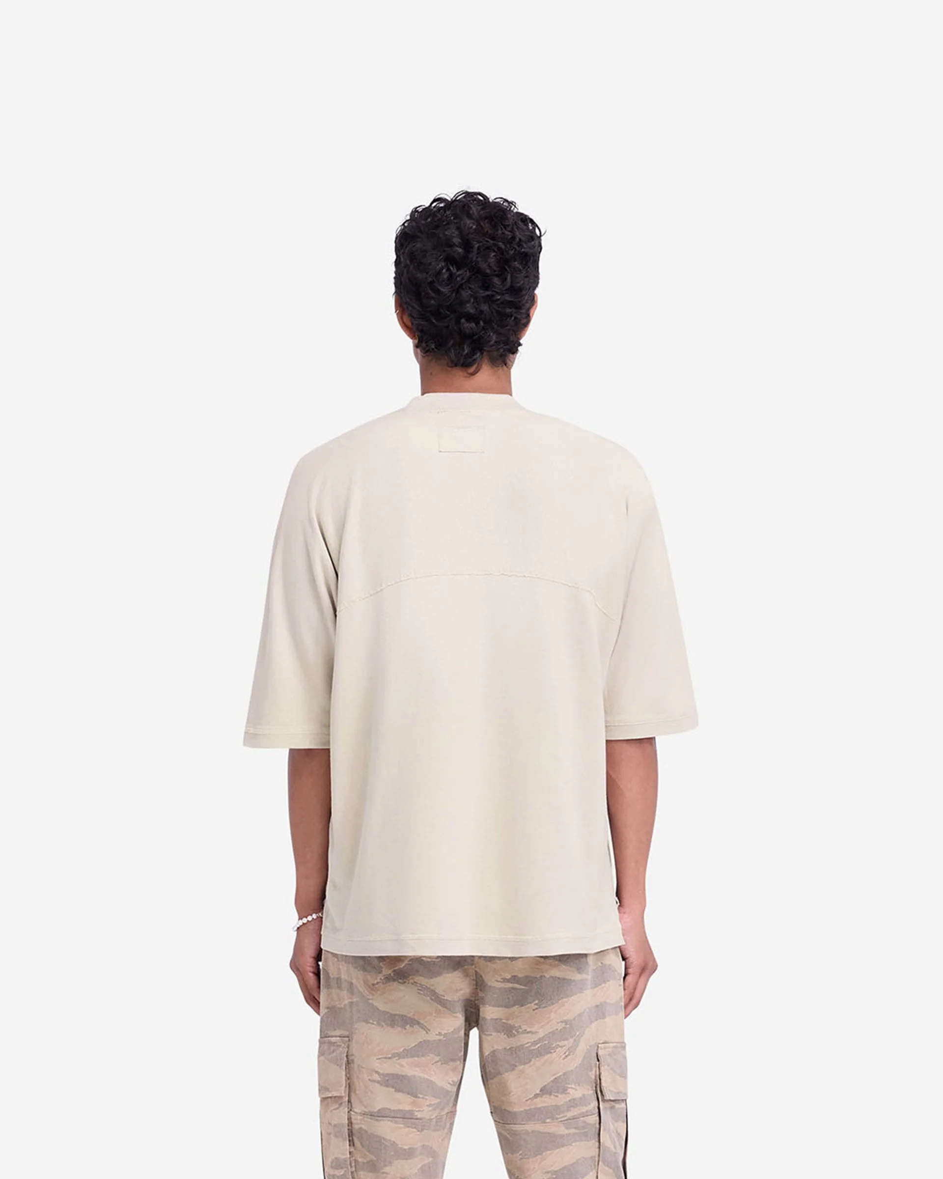 Stepped Hem T-Shirt - Oat - Image 5
