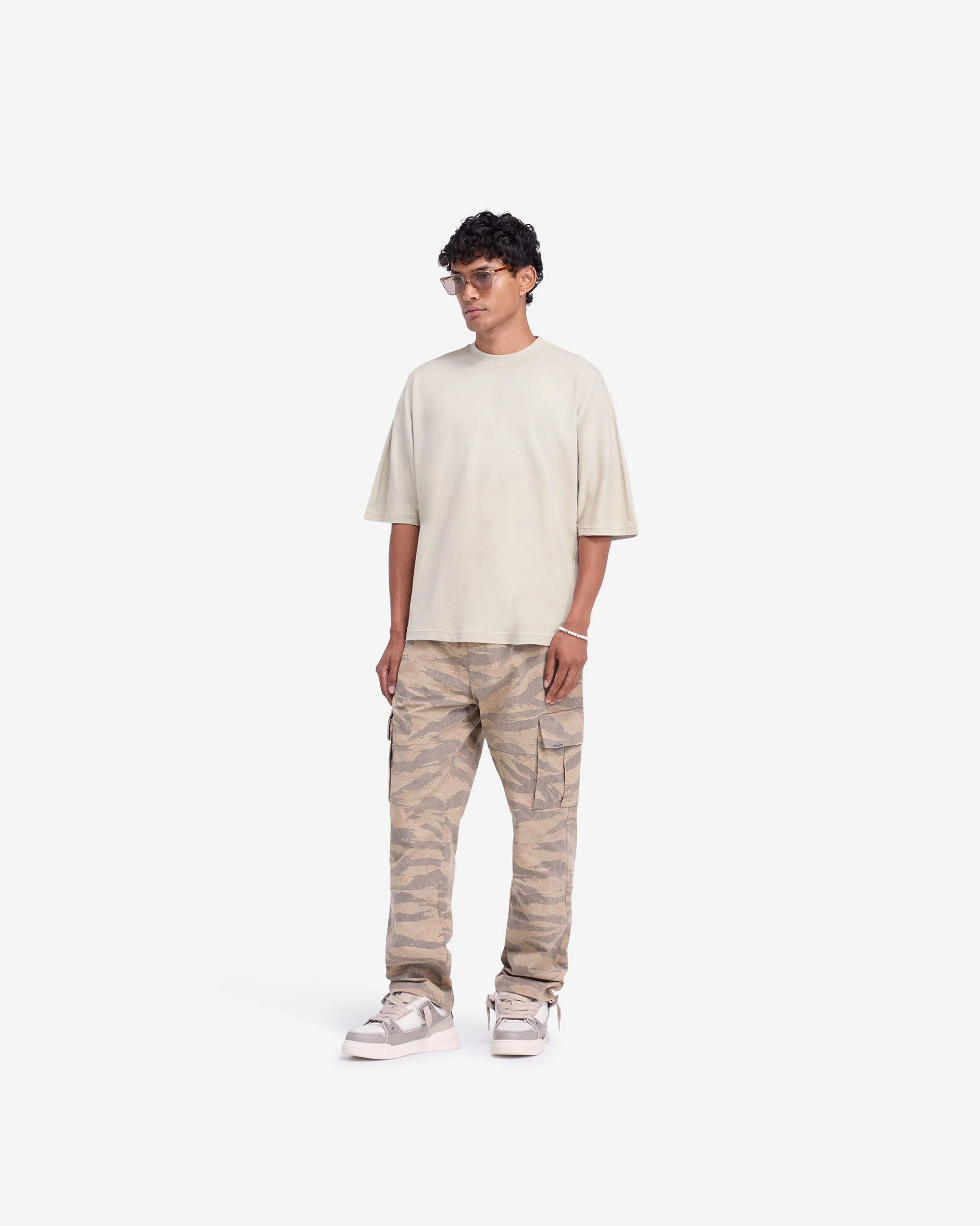 Stepped Hem T-Shirt - Oat - Image 7
