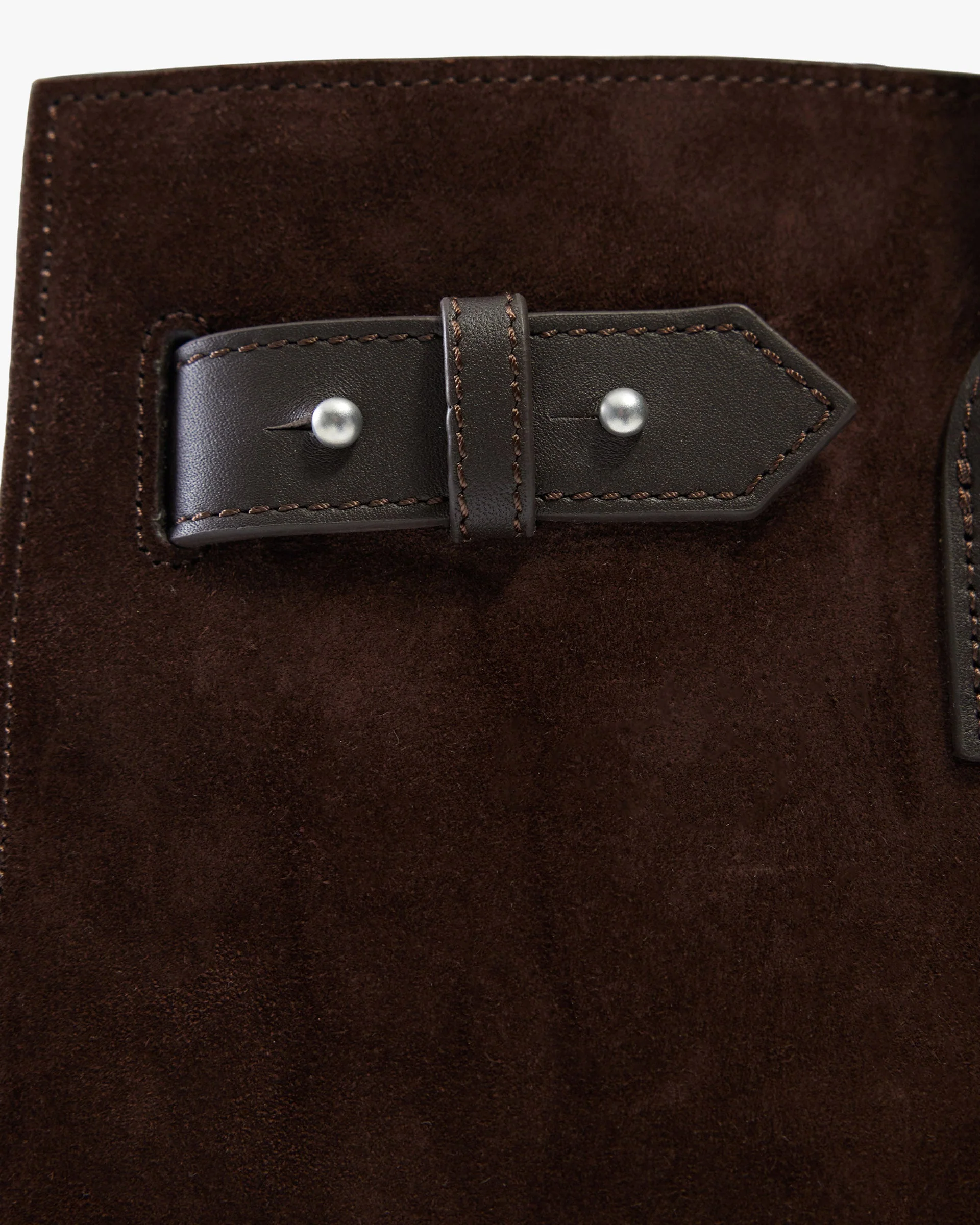 Suede Leather Tote Bag - Brown - Image 3