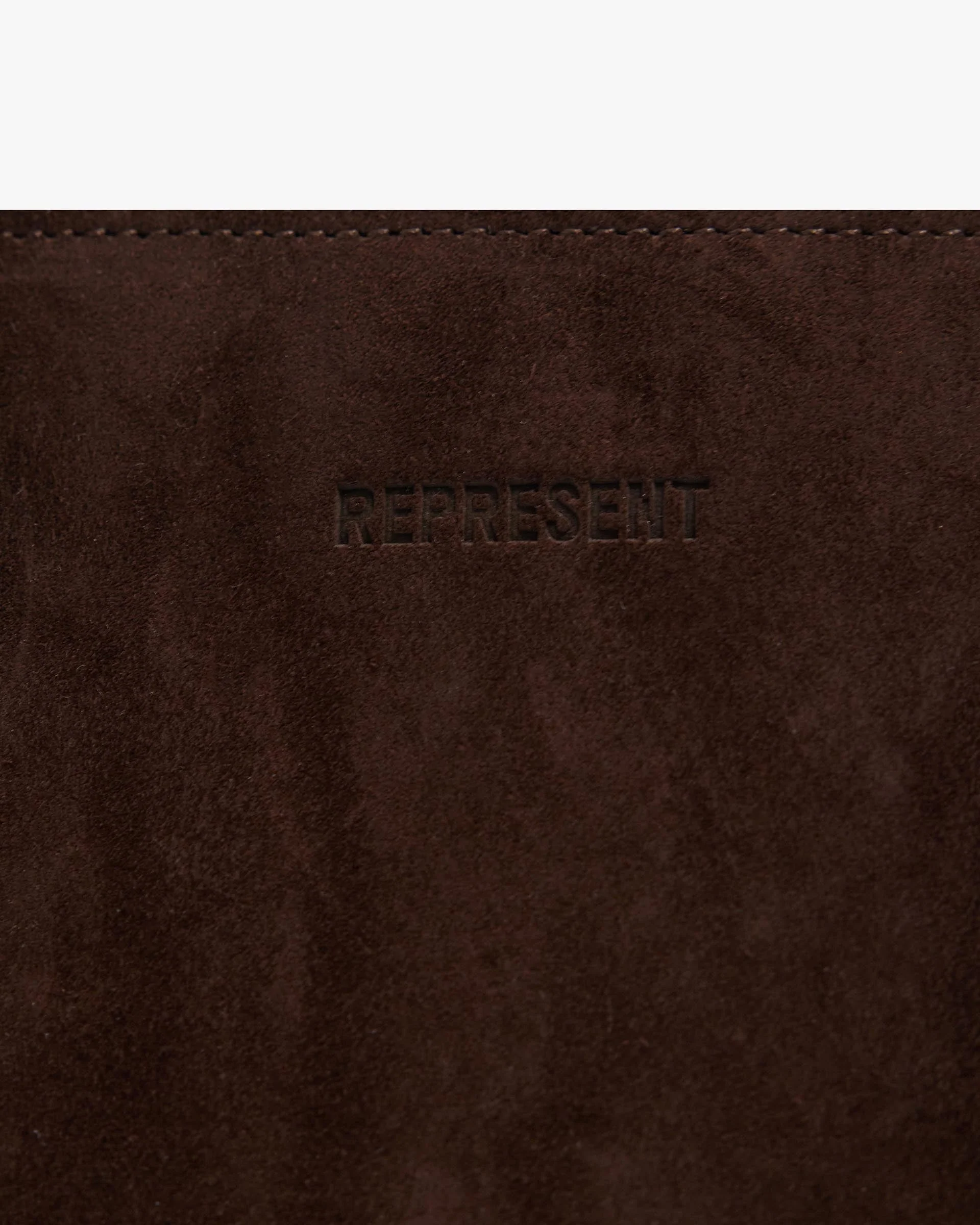 Suede Leather Tote Bag - Brown - Image 5