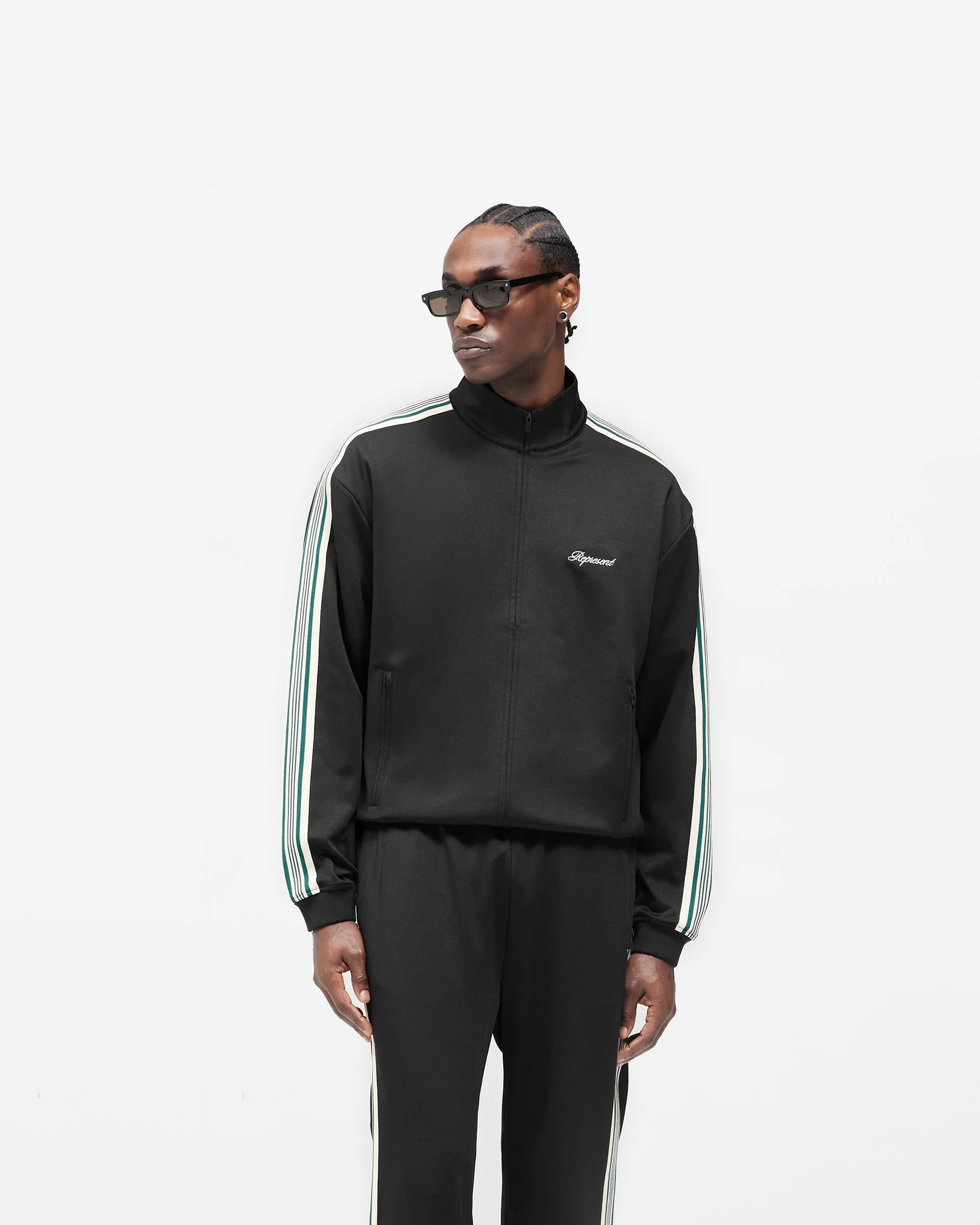 Taped Track Jacket - Jet Black - Image 2