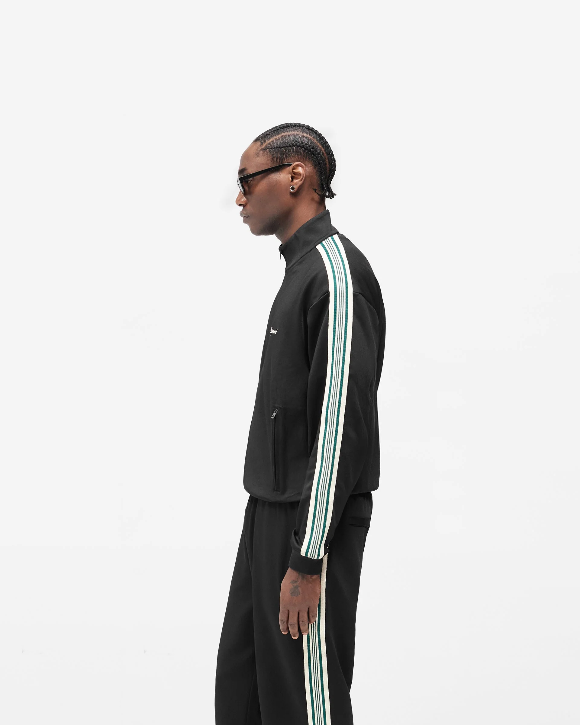 Taped Track Jacket - Jet Black - Image 5