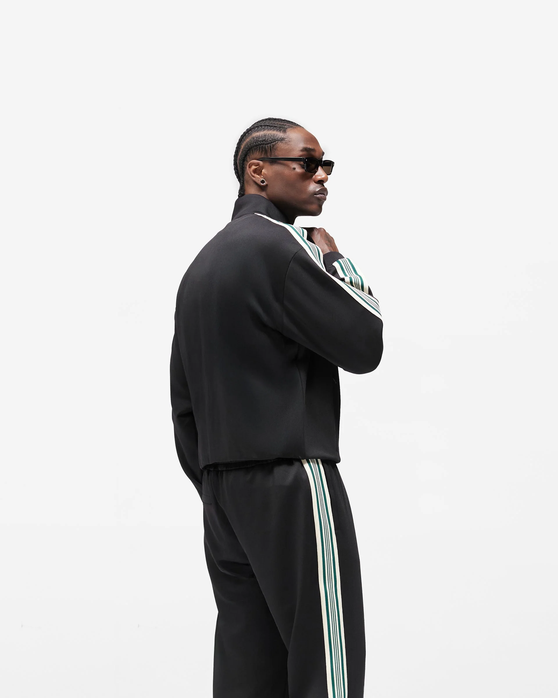 Taped Track Jacket - Jet Black - Image 6
