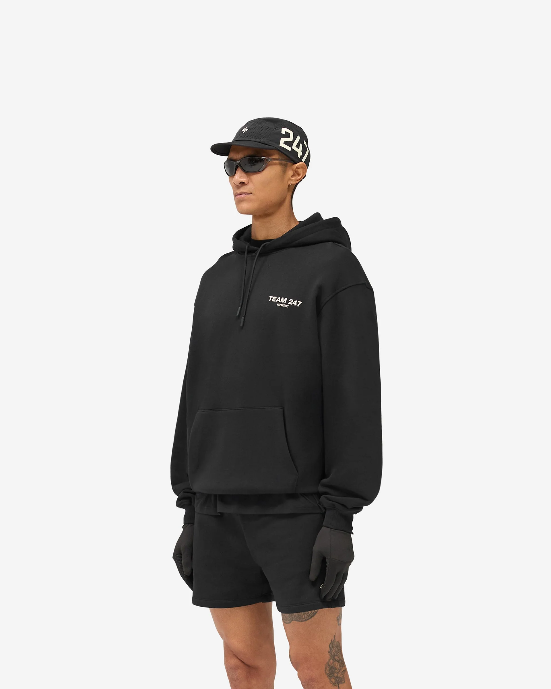 Team 247 Oversized Hoodie - Jet Black - Image 3