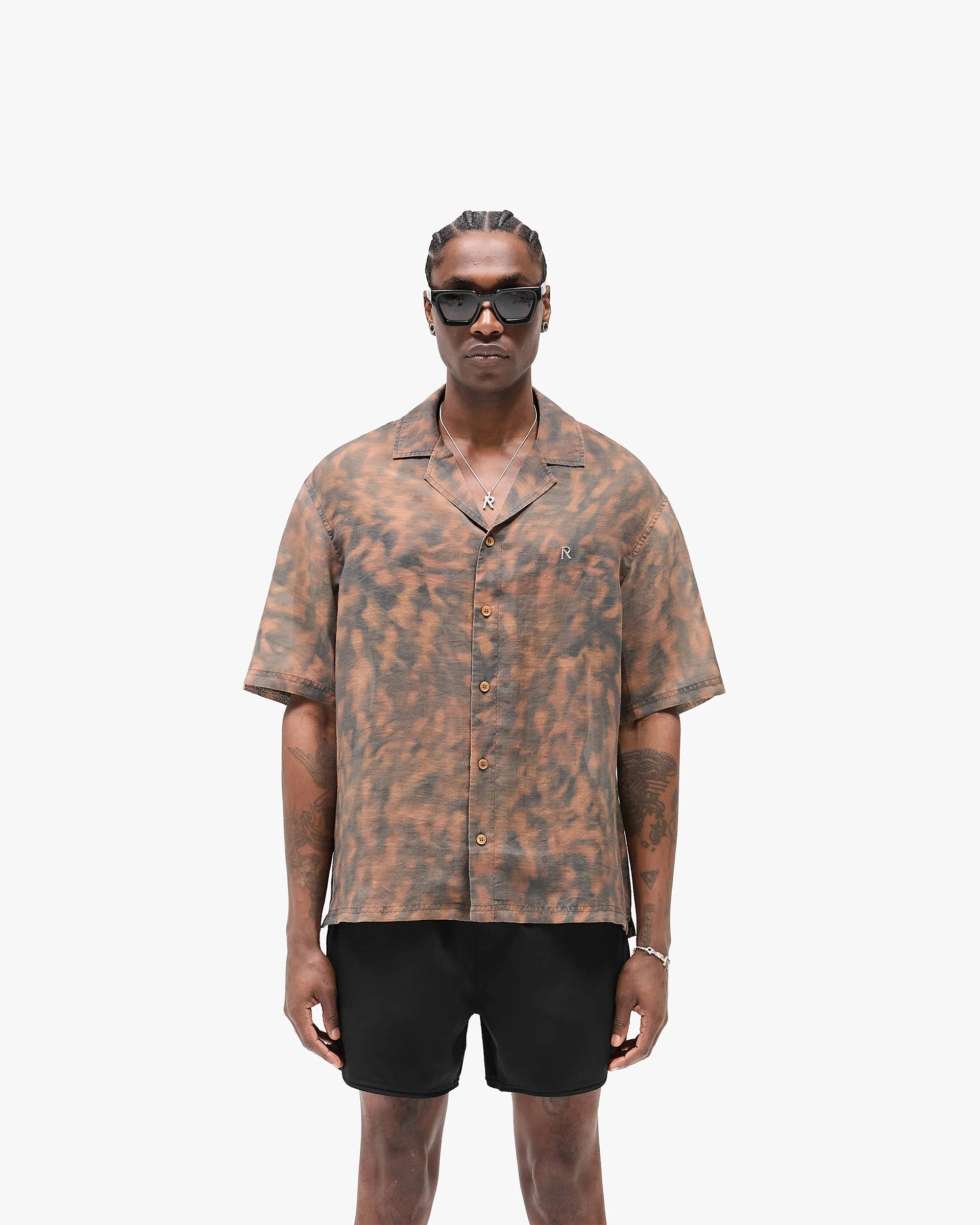 Tortoise Print Shirt - Brown - Image 2