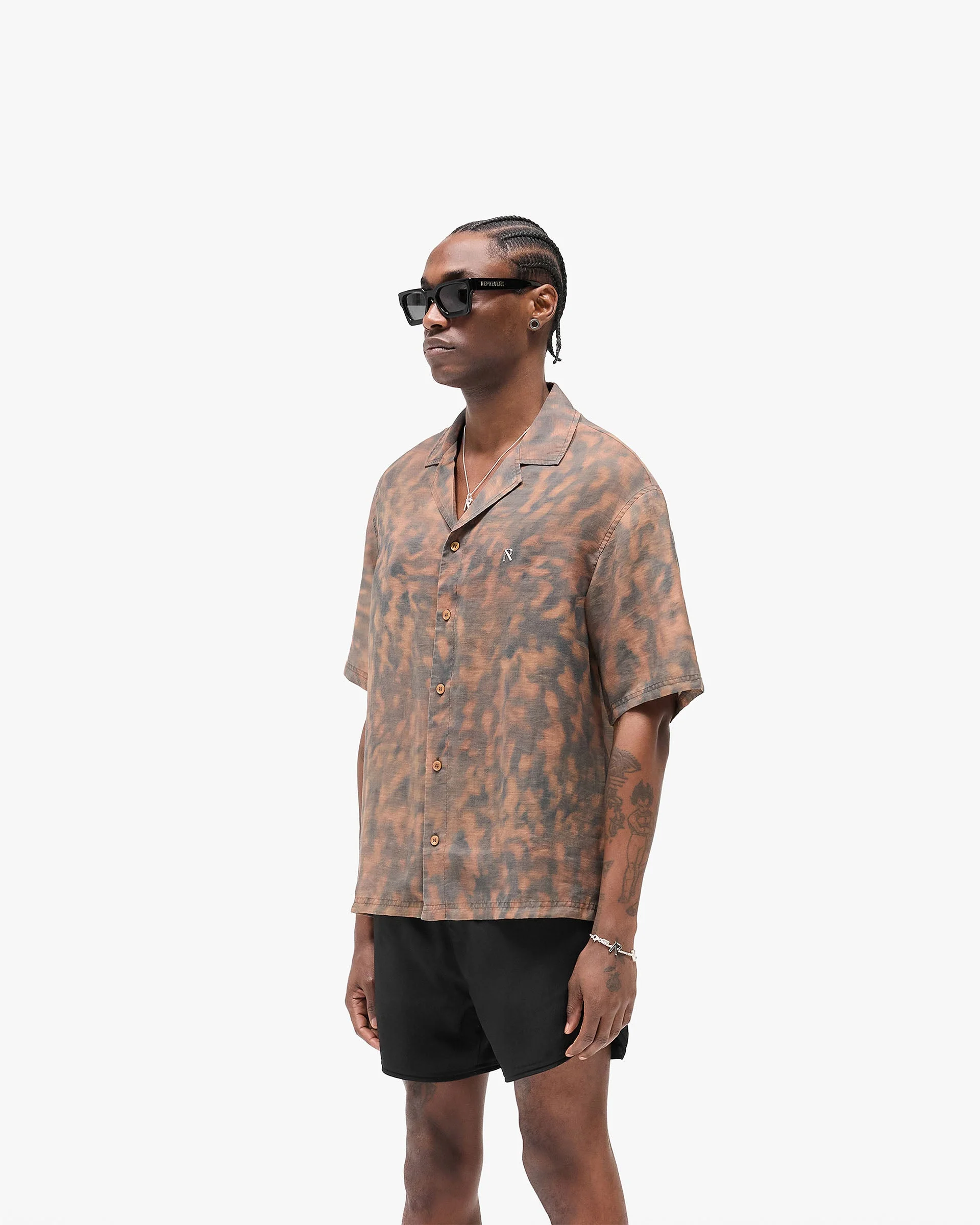 Tortoise Print Shirt - Brown - Image 3