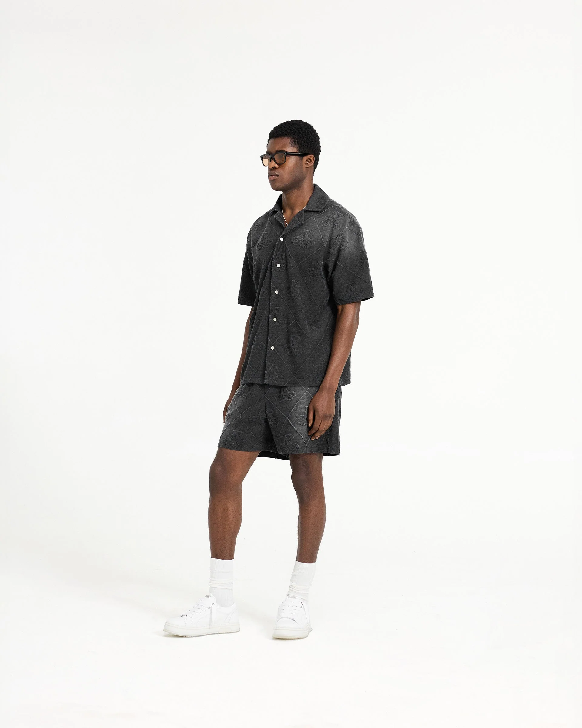 Towelling Short - Jet Black - Image 7
