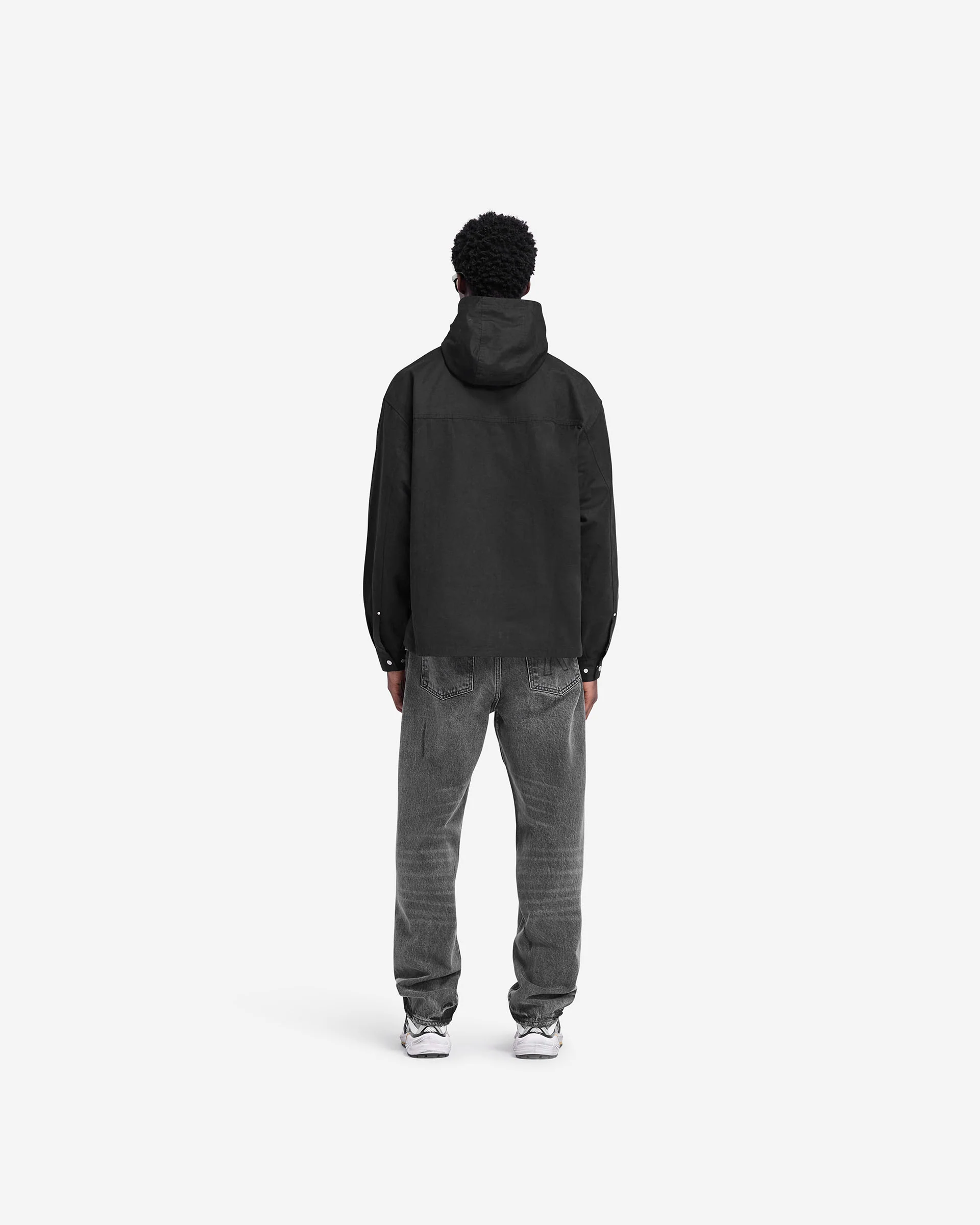 Utility Hooded Shirt - Jet Black - Image 7