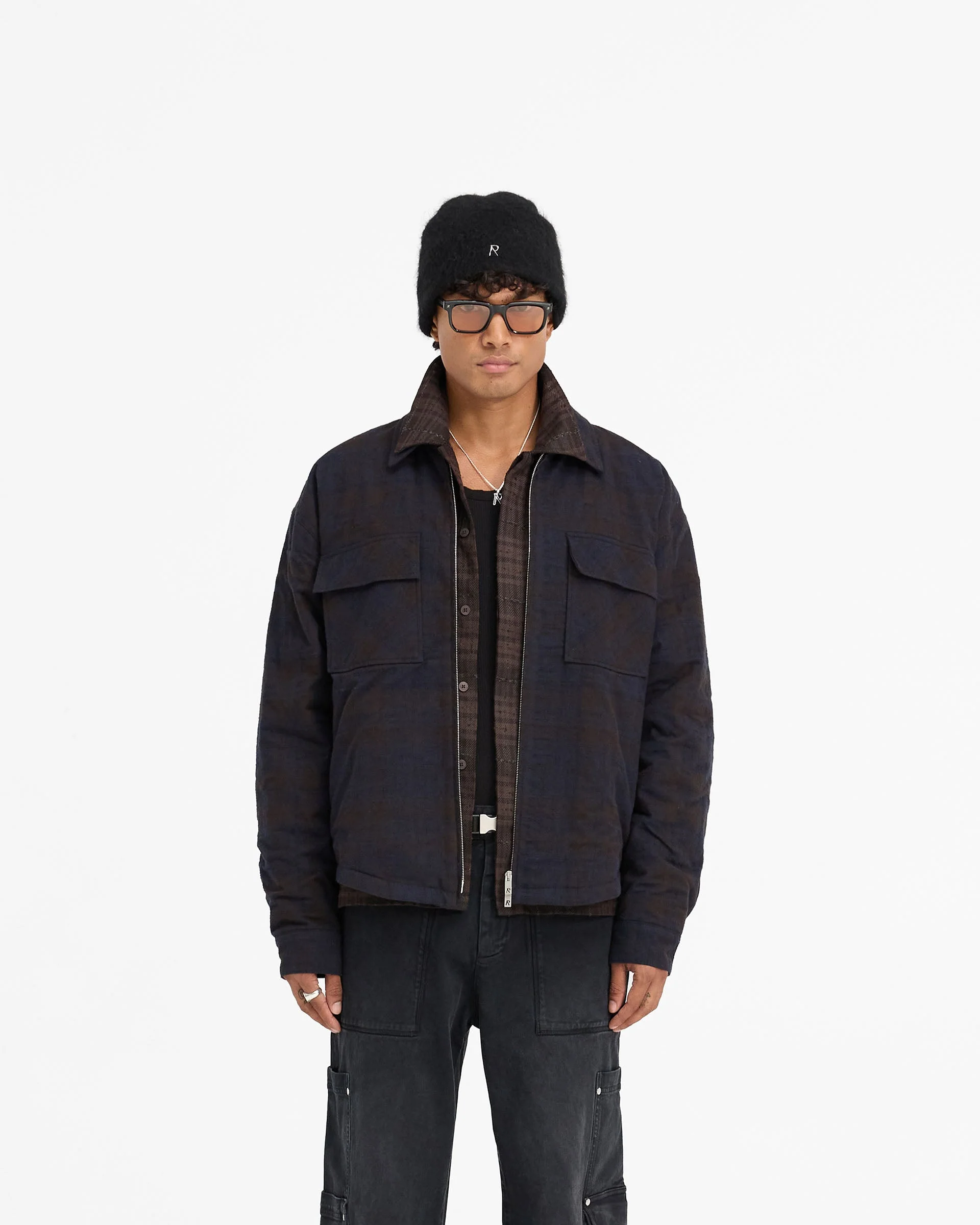 Wadded Zip Overshirt - Midnight Navy - Image 3