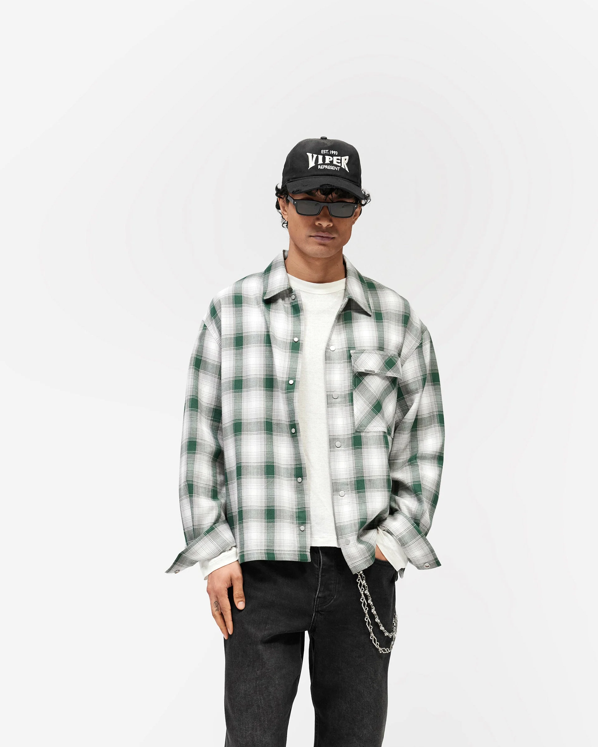 Waffle Flannel - Dark Green - Image 3