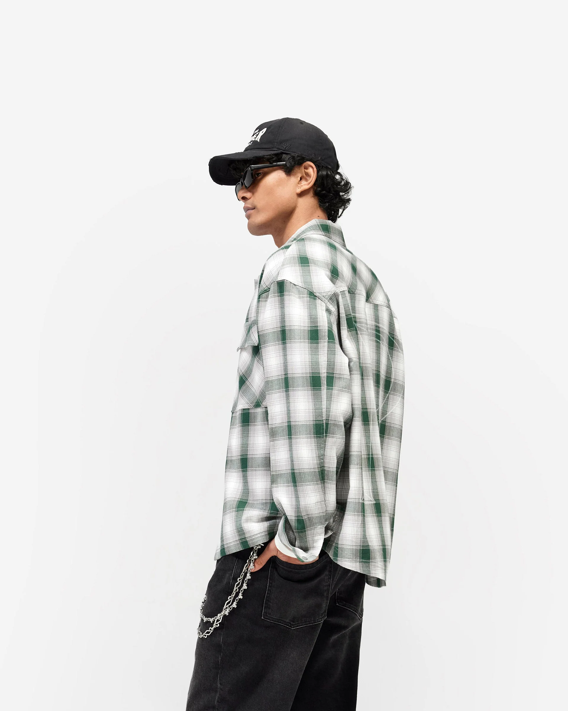 Waffle Flannel - Dark Green - Image 4
