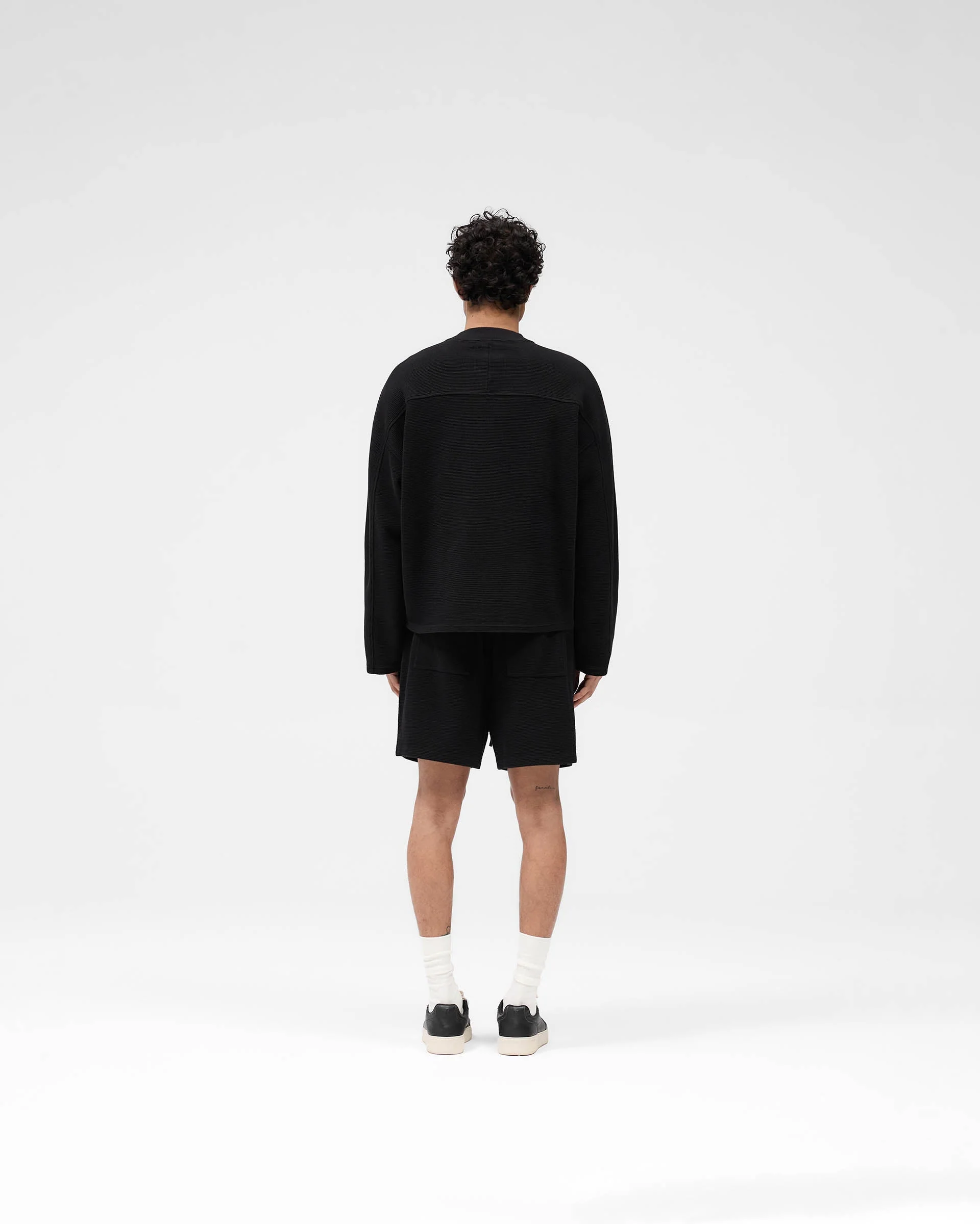 Waffle Long Sleeve T-Shirt - Black - Image 6