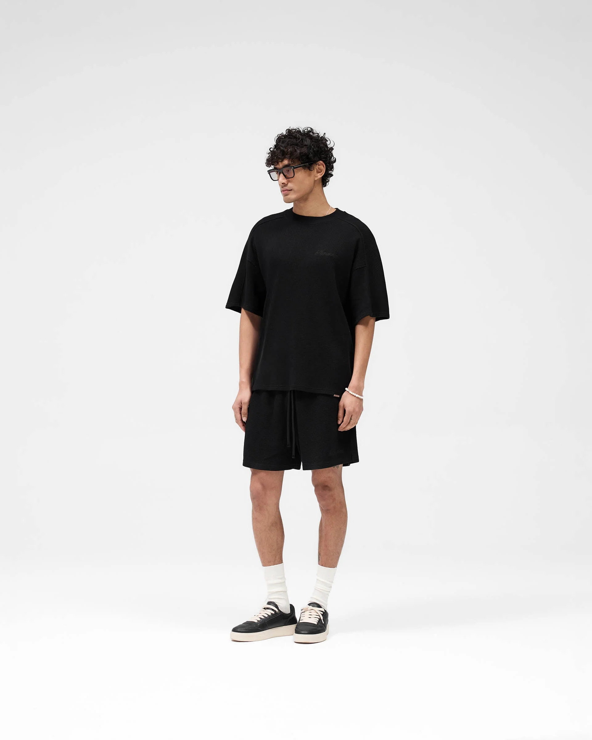 Waffle T-Shirt - Jet Black - Image 7