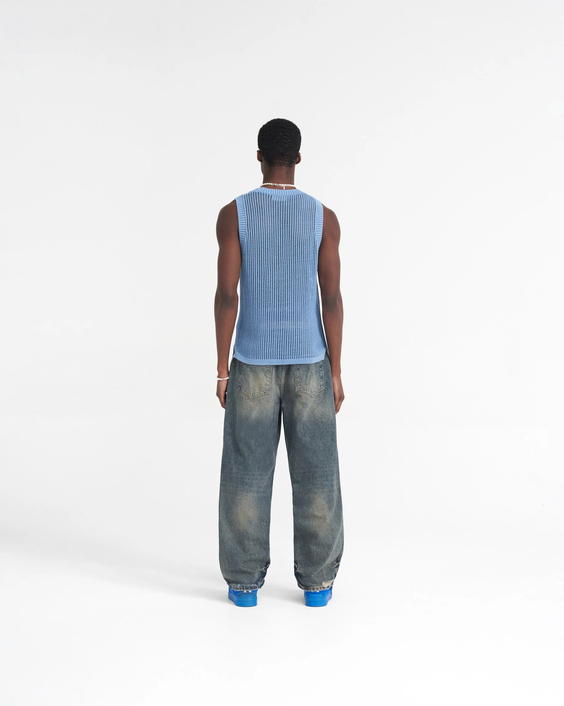 Washed Knit Vest - Sky Blue - Image 7