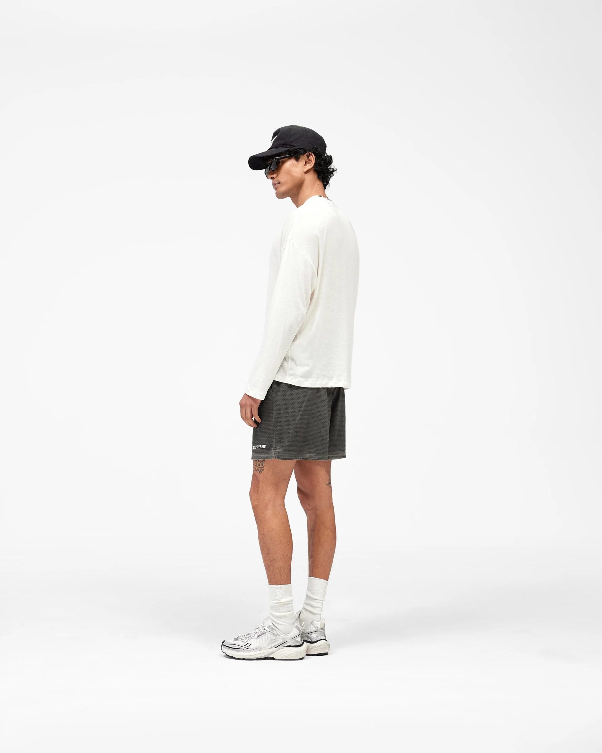 Washed Mesh Shorts - Vintage Grey - Image 10