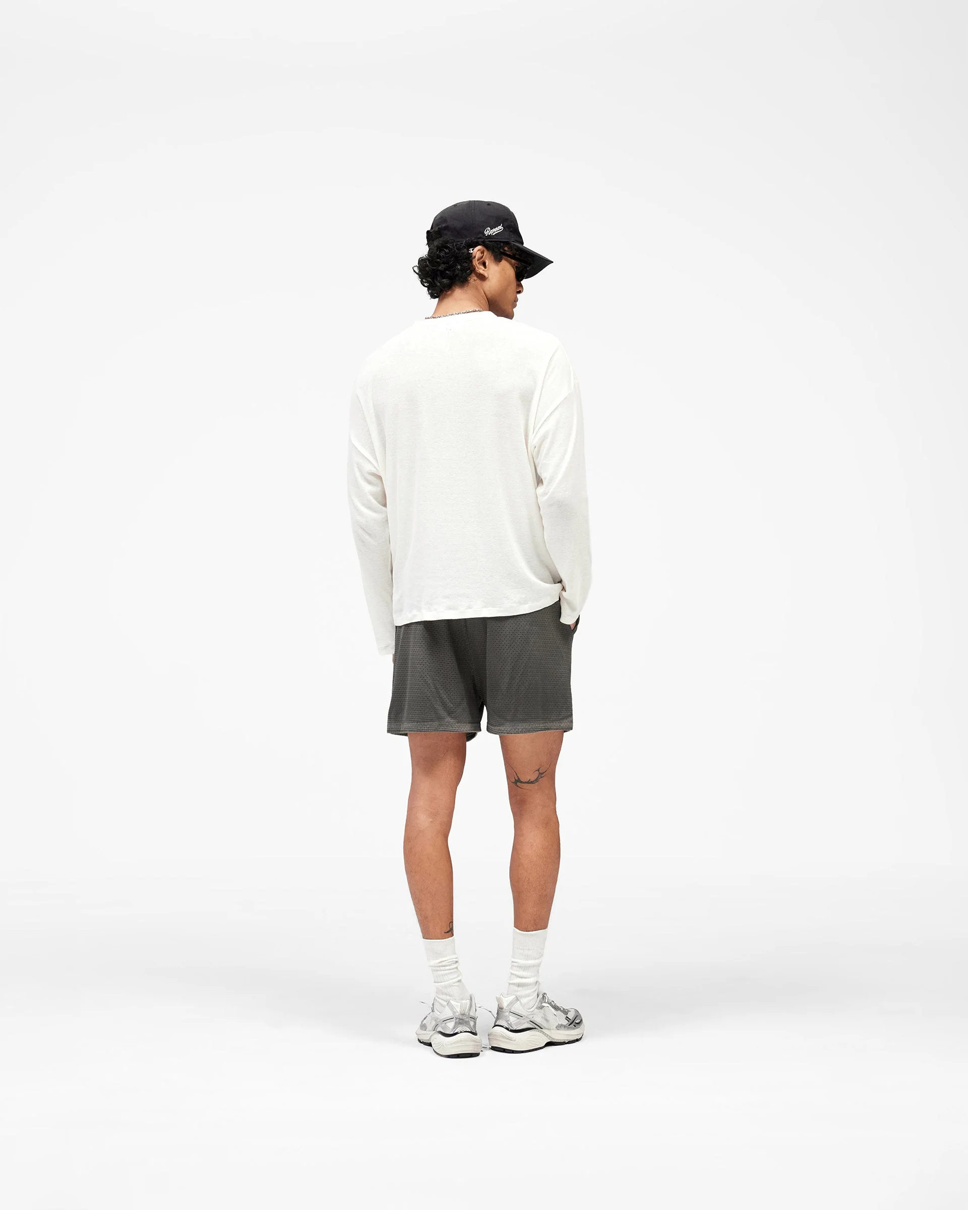 Washed Mesh Shorts - Vintage Grey - Image 11