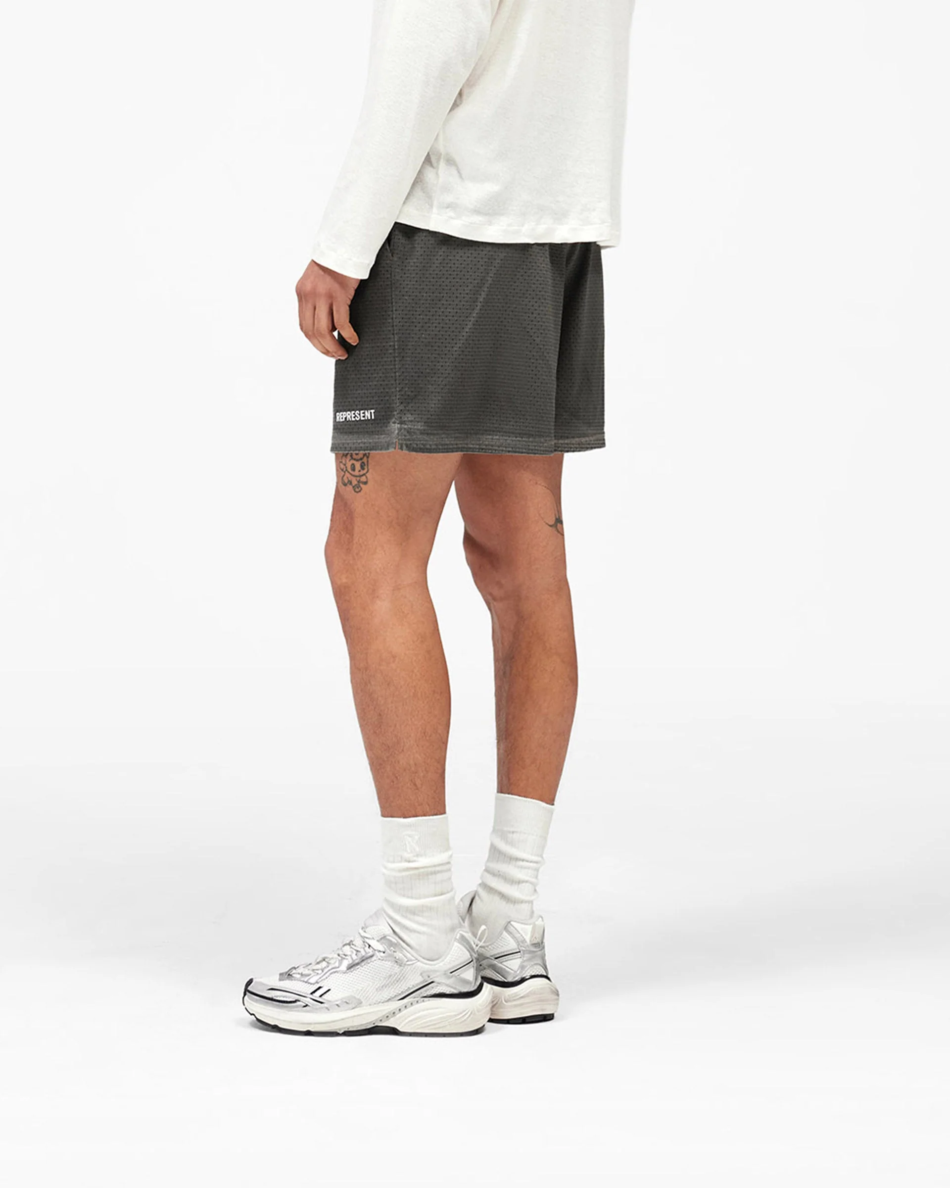 Washed Mesh Shorts - Vintage Grey - Image 5