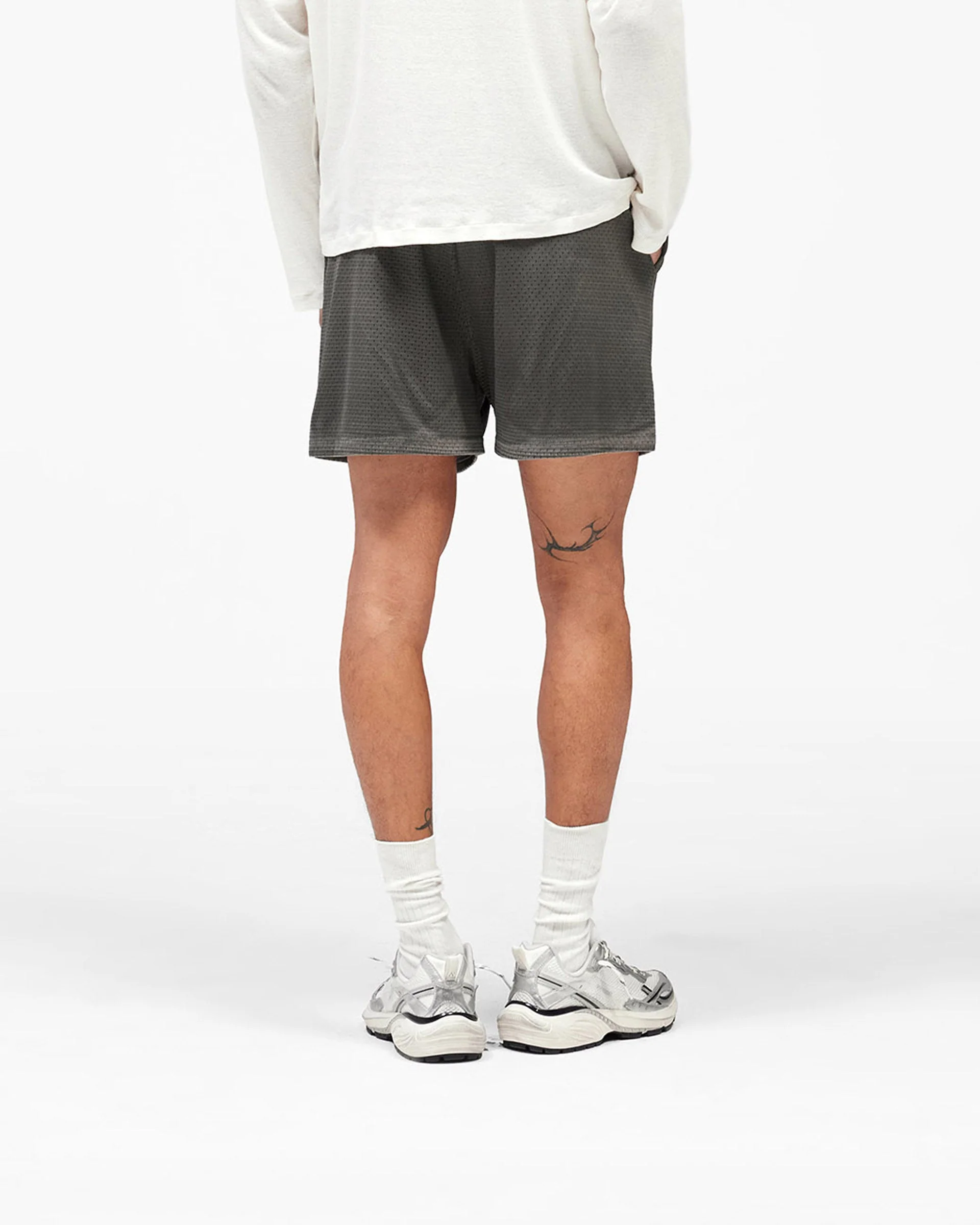 Washed Mesh Shorts - Vintage Grey - Image 6