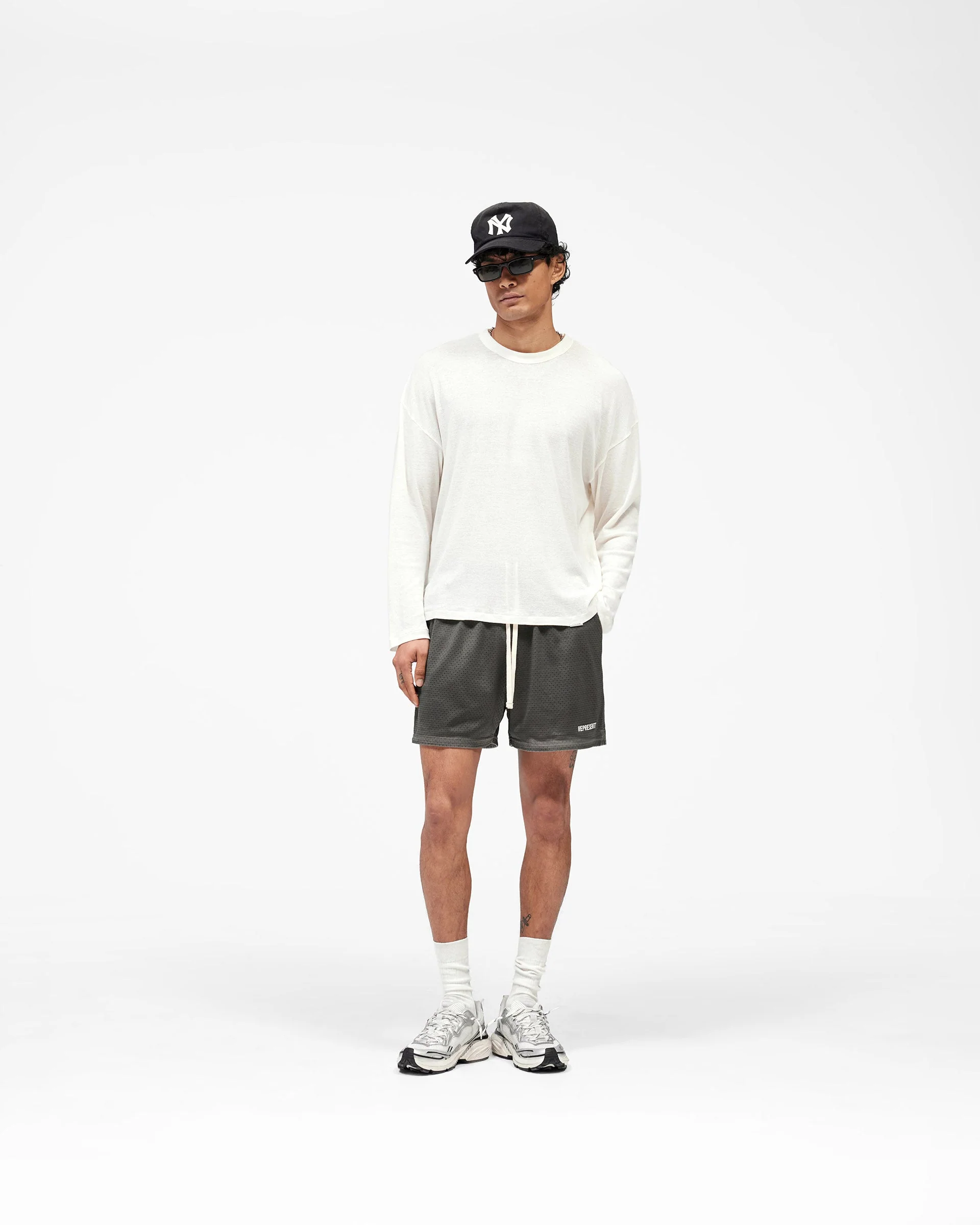 Washed Mesh Shorts - Vintage Grey - Image 7