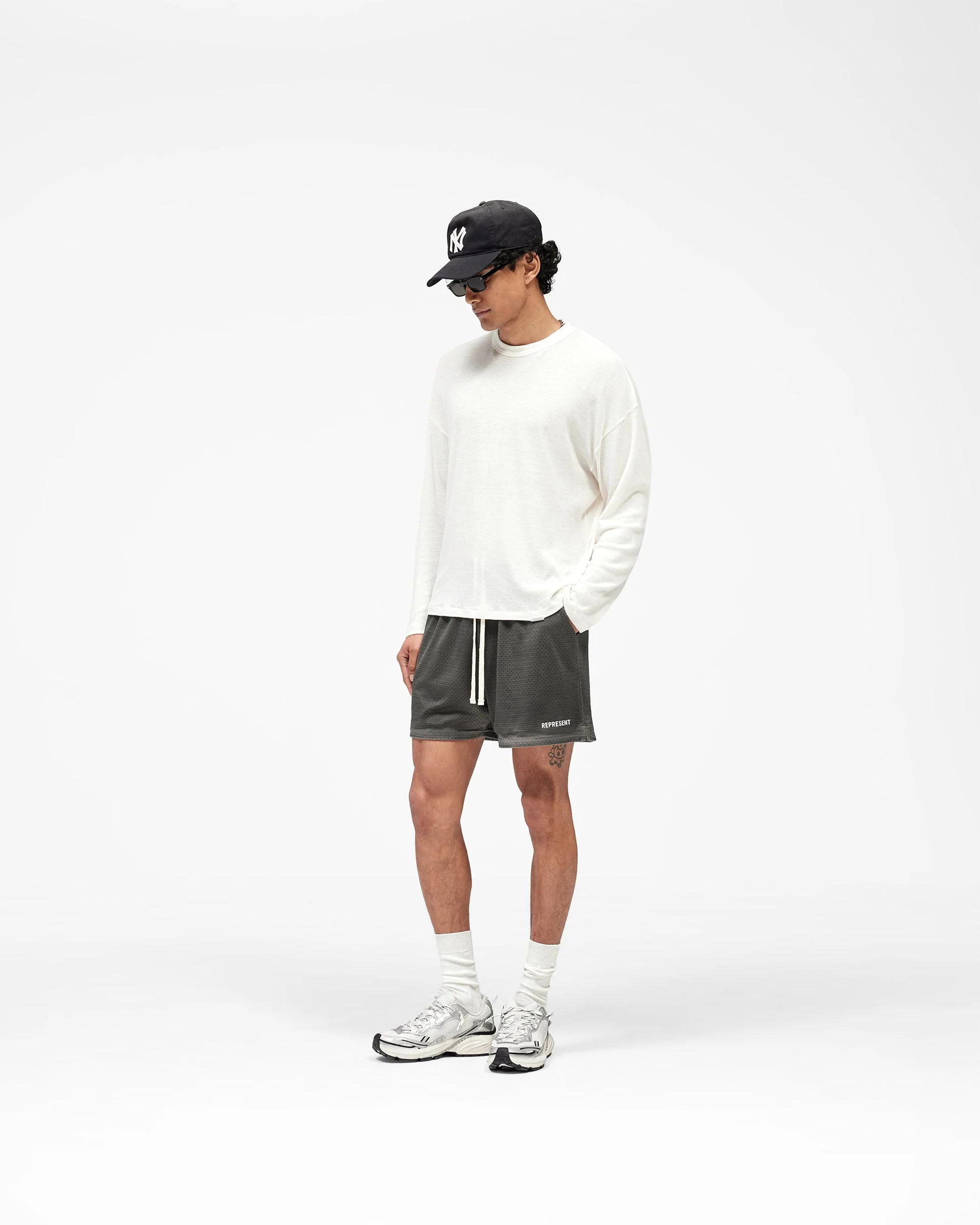 Washed Mesh Shorts - Vintage Grey - Image 9