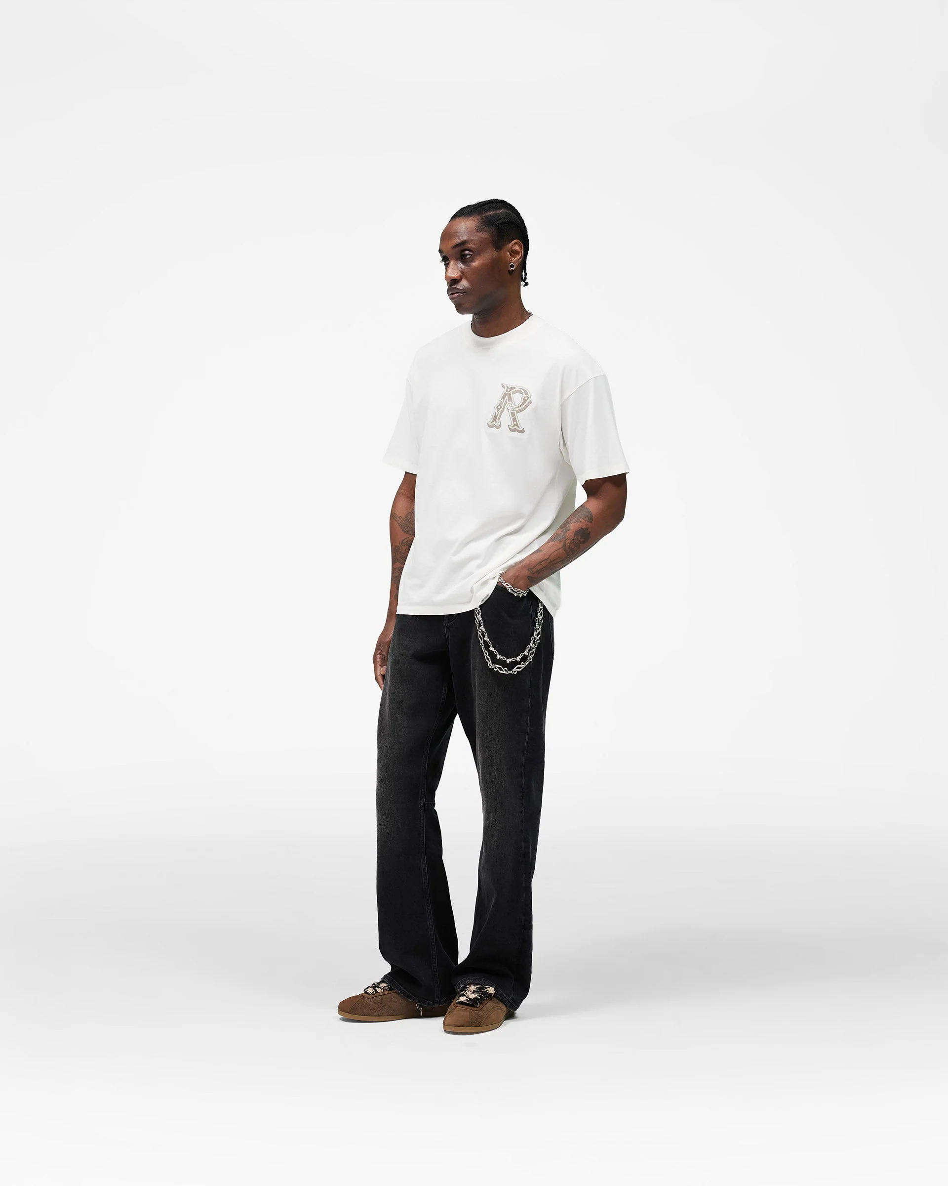 Western Initial T-Shirt - Flat White - Image 10