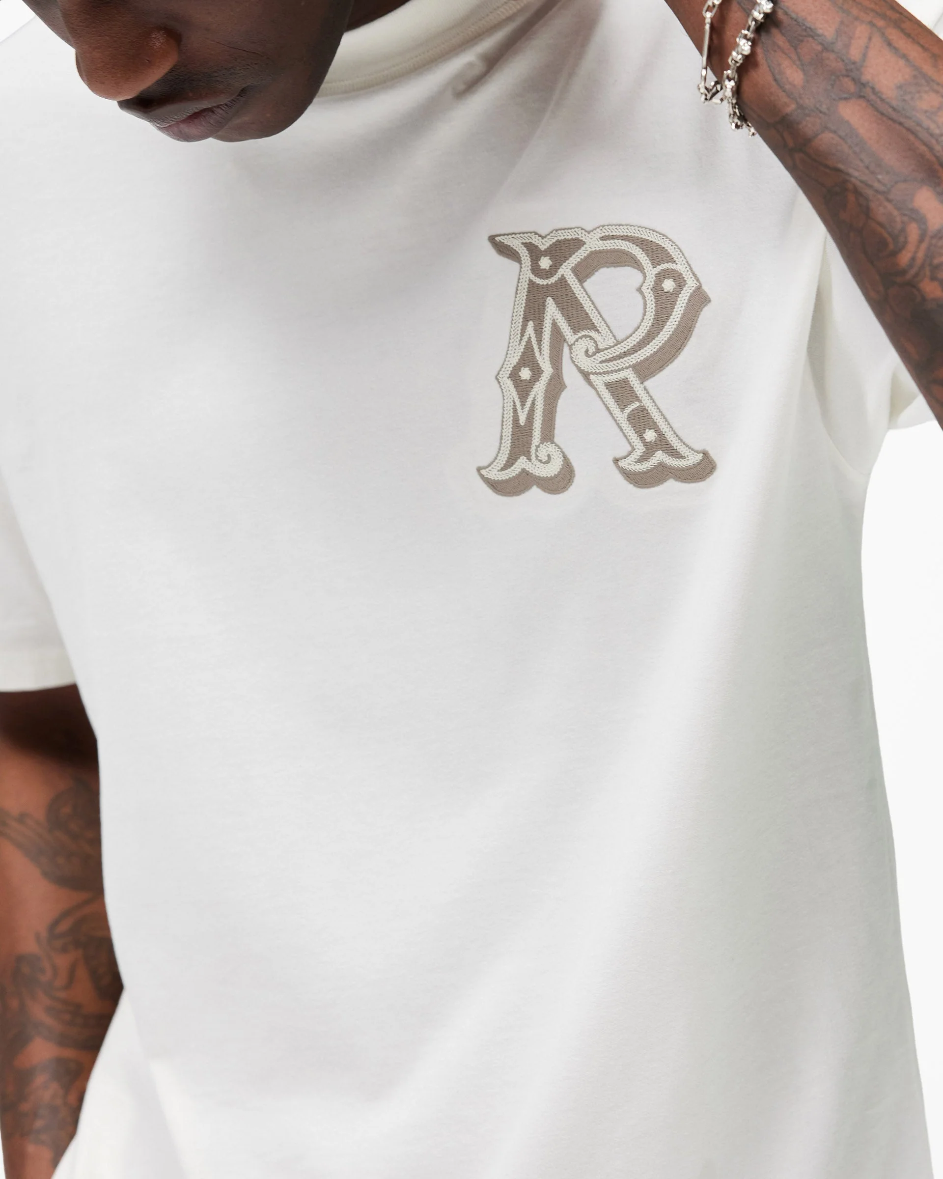 Western Initial T-Shirt - Flat White - Image 7