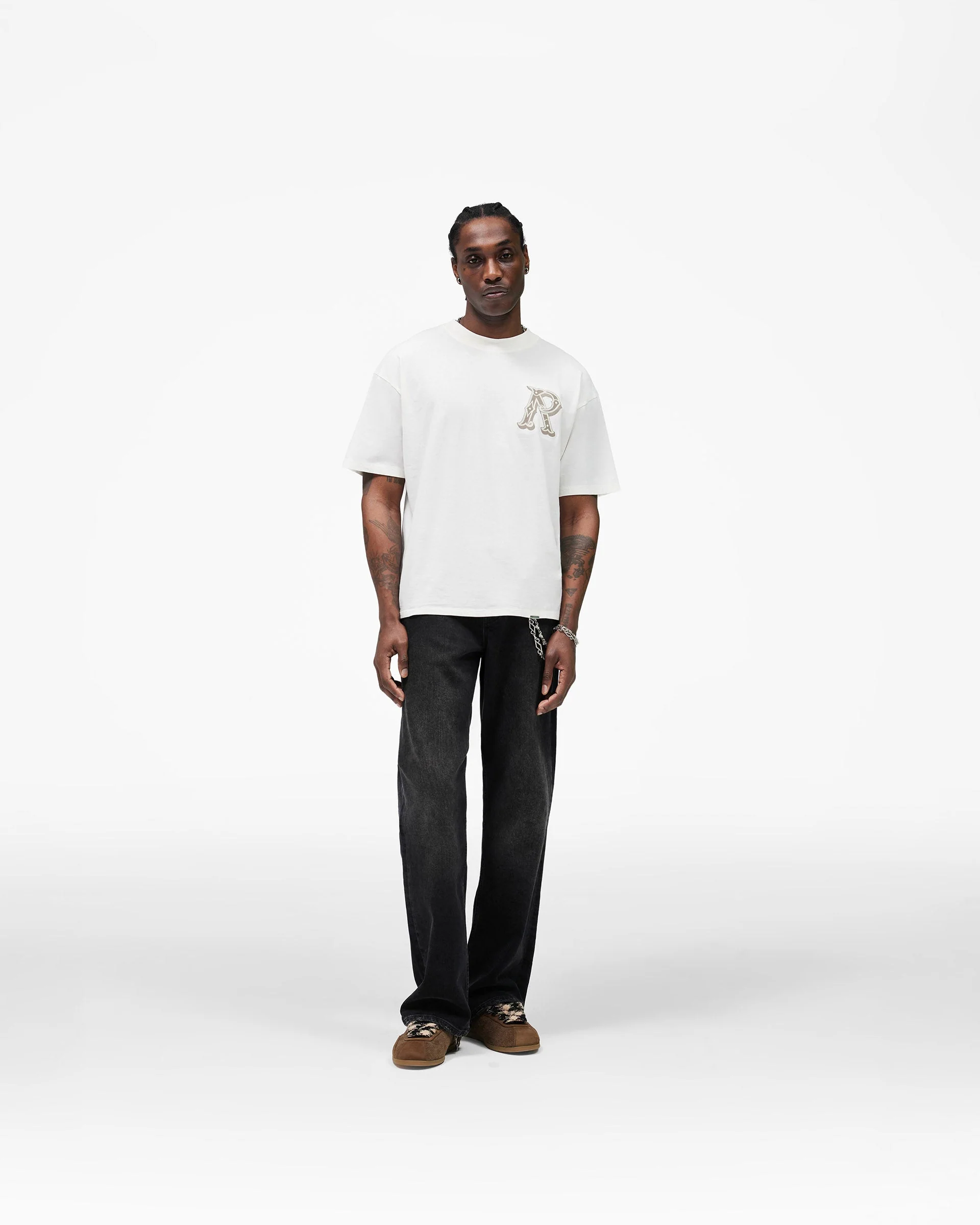 Western Initial T-Shirt - Flat White - Image 8