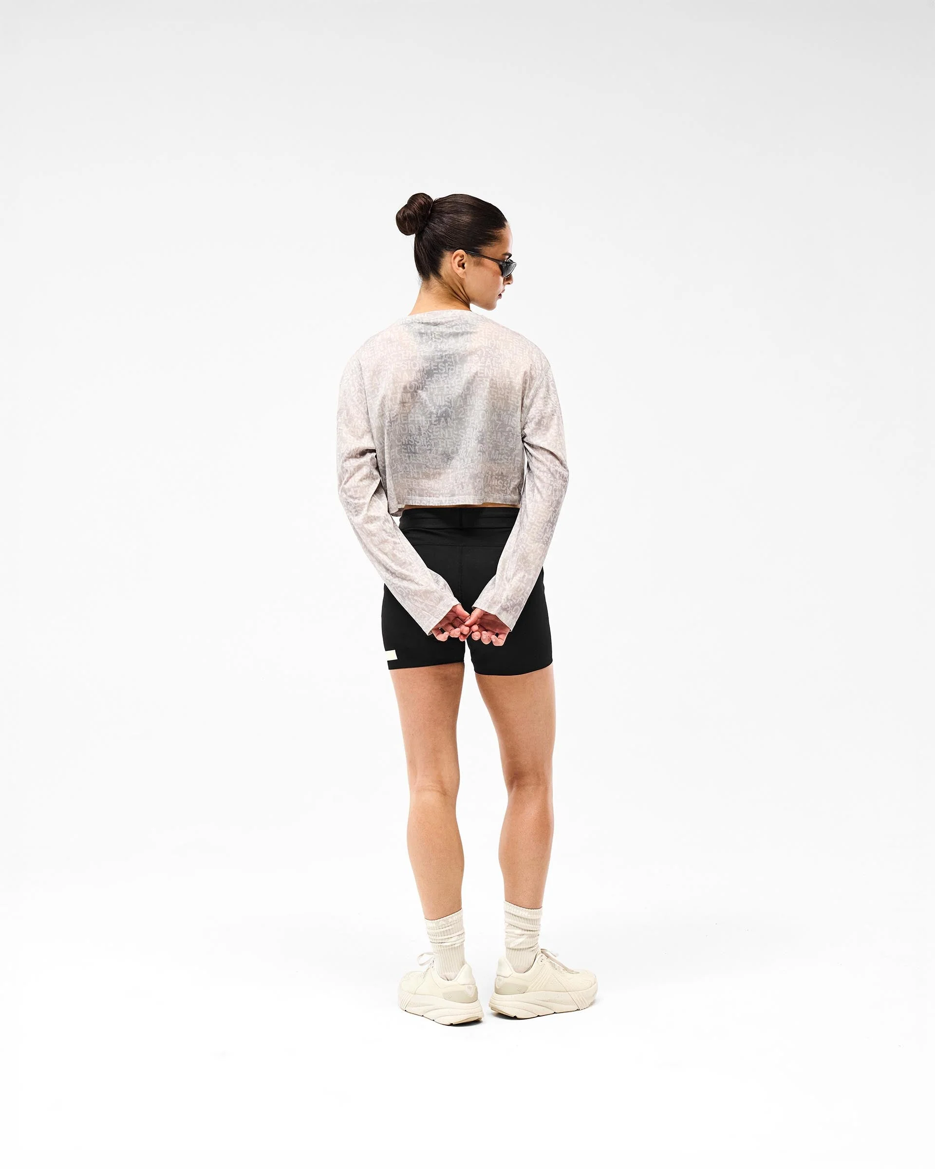 247 Glitch Cropped Training T-Shirt - Grey - Image 4