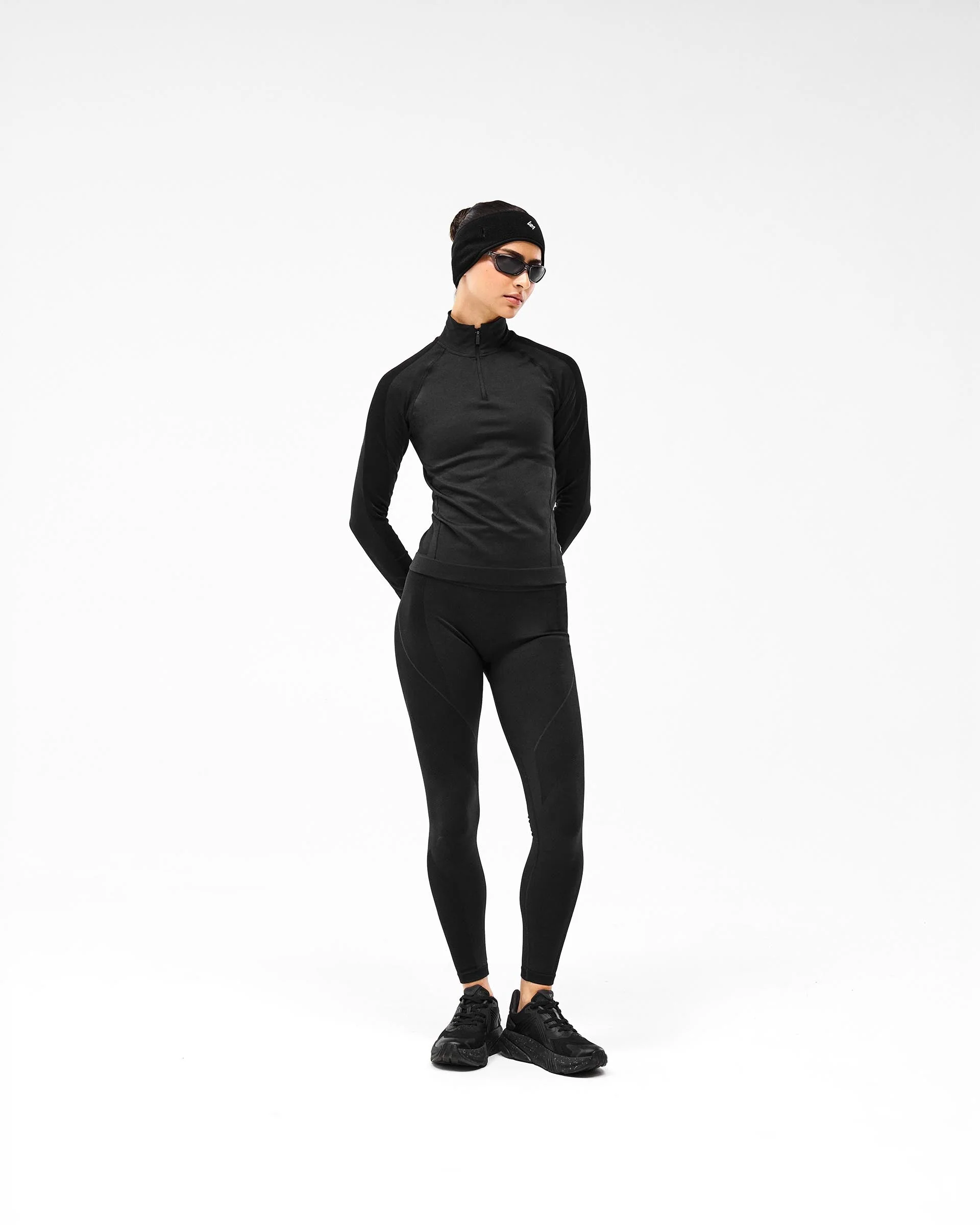 247 Sculpt Seamless Quarter Zip Jacket - Black - Image 3