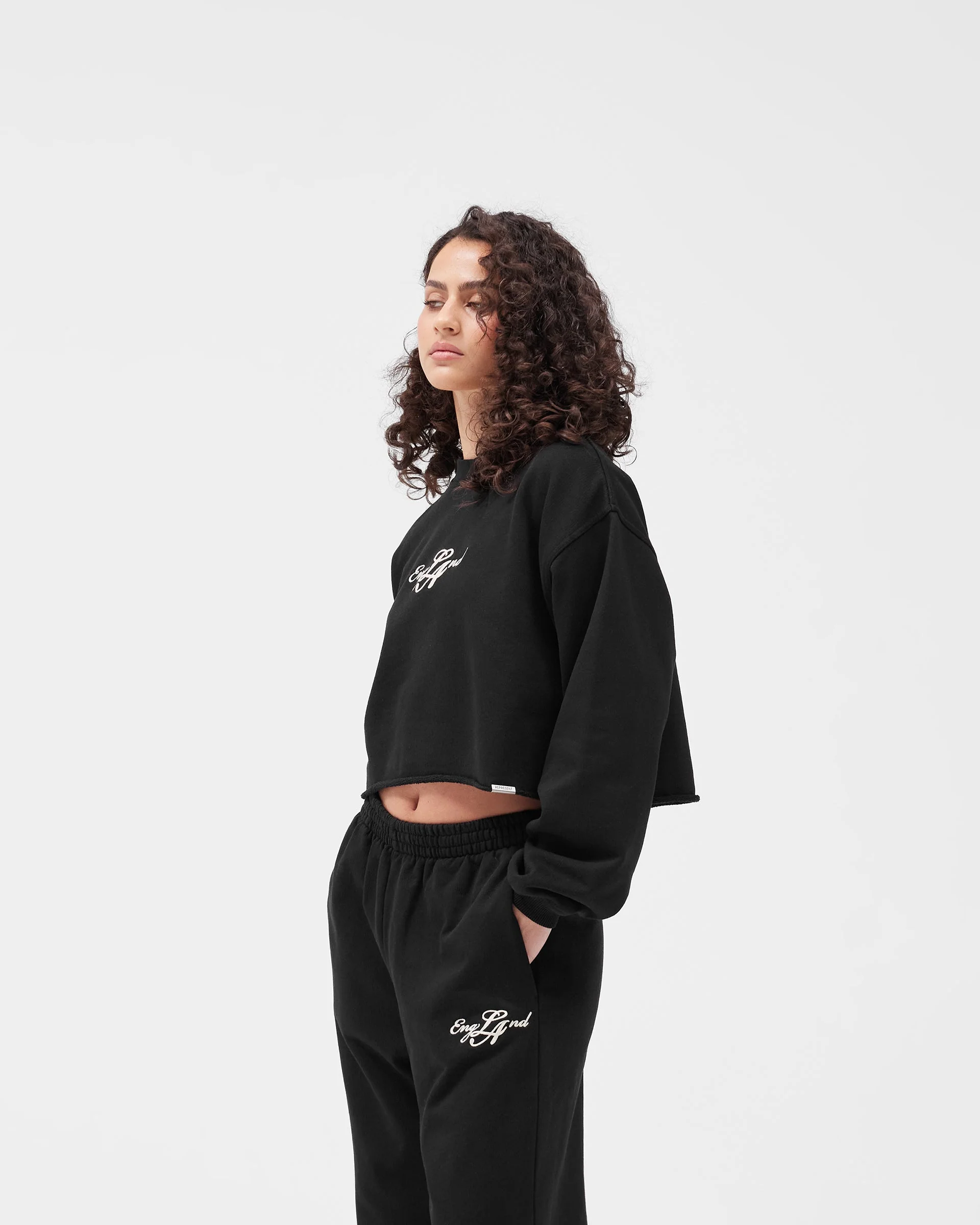 EngLAnd Cropped Sweatshirt - Jet Black - Image 9