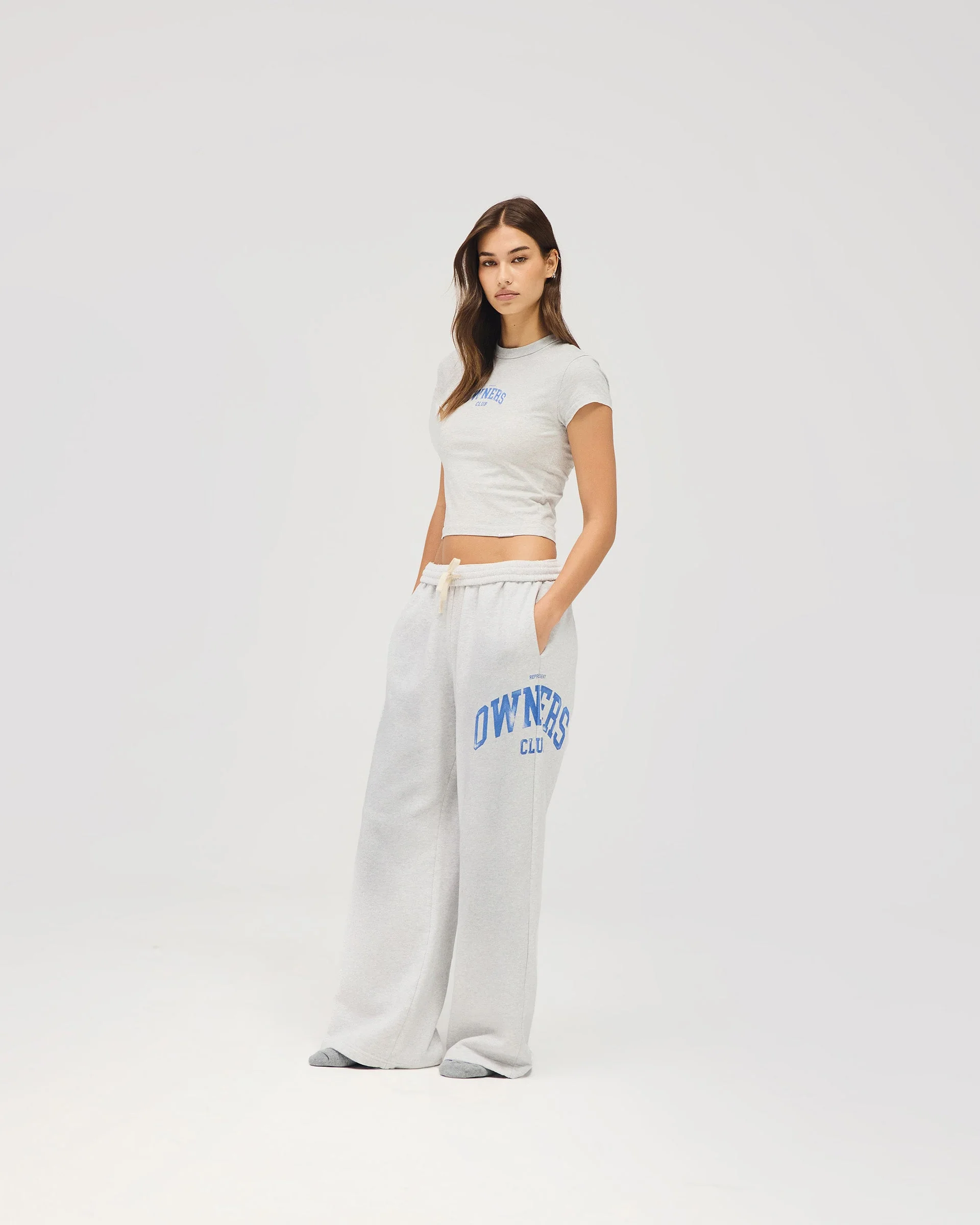 Represent Owners Club Baby Tee - Sprayed Ice Grey Marl - Image 2