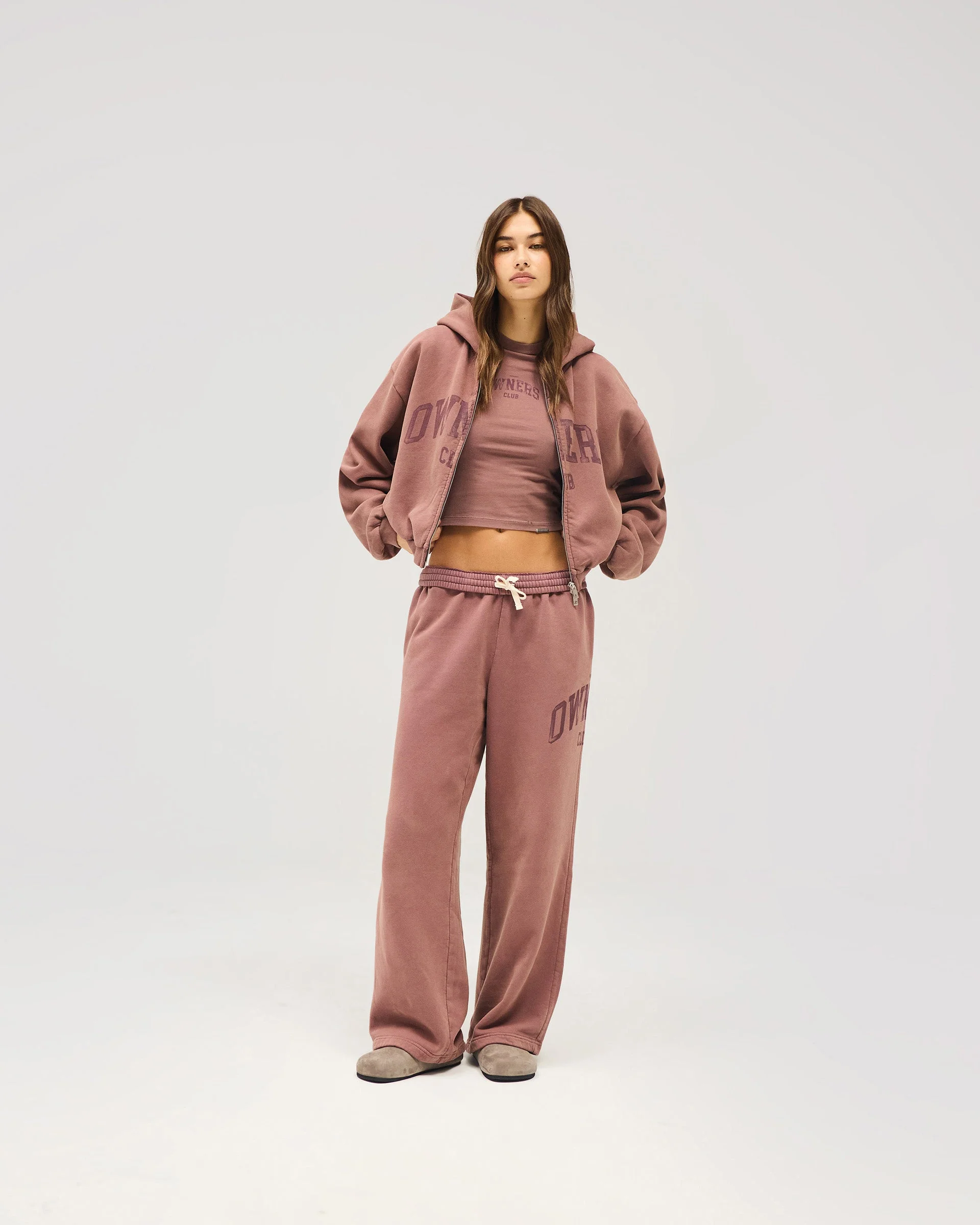 Represent Owners Club Zip Through Hoodie - Smoked Rose - Image 5