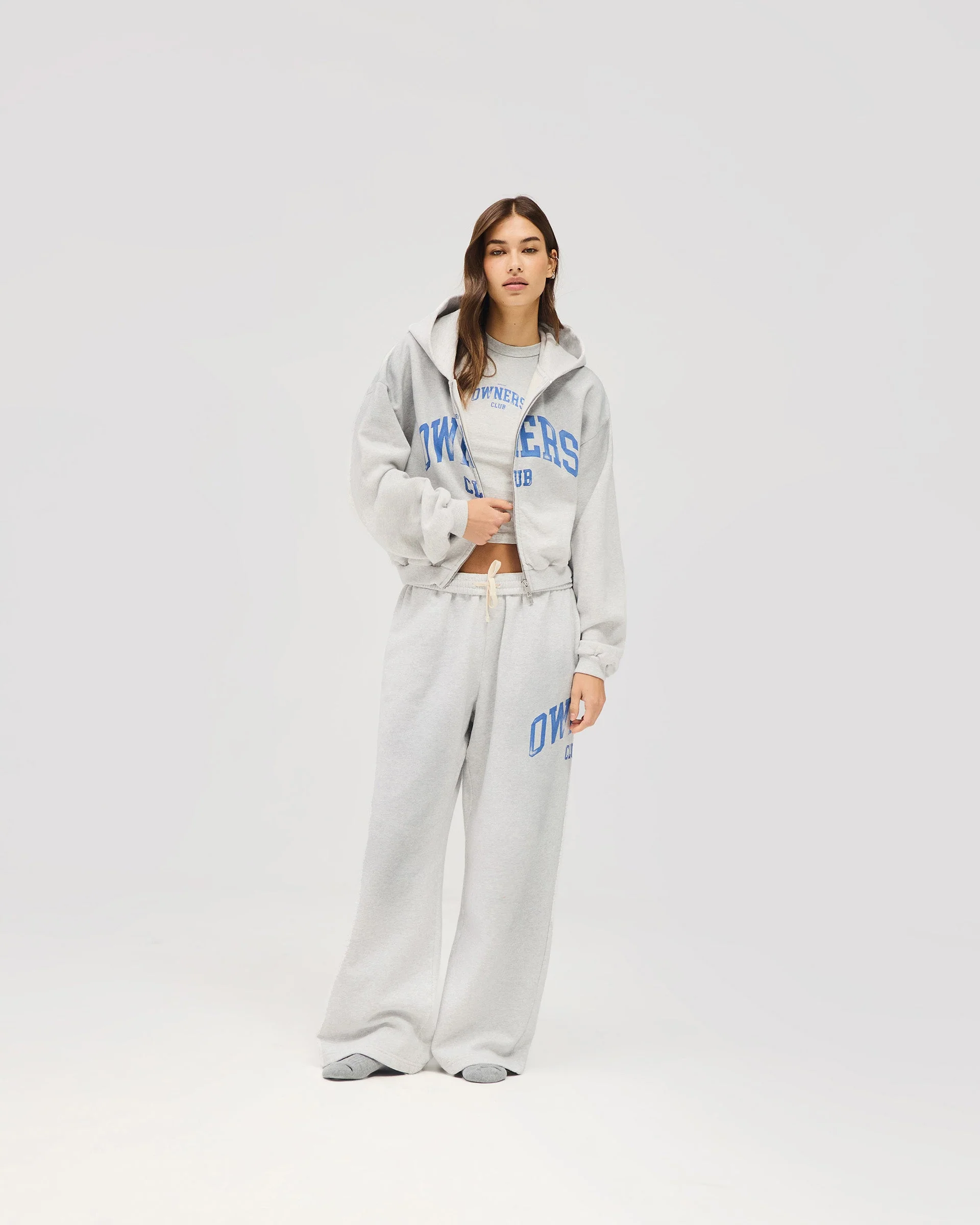 Represent Owners Club Zip Through Hoodie - Sprayed Ice Grey Marl - Image 4