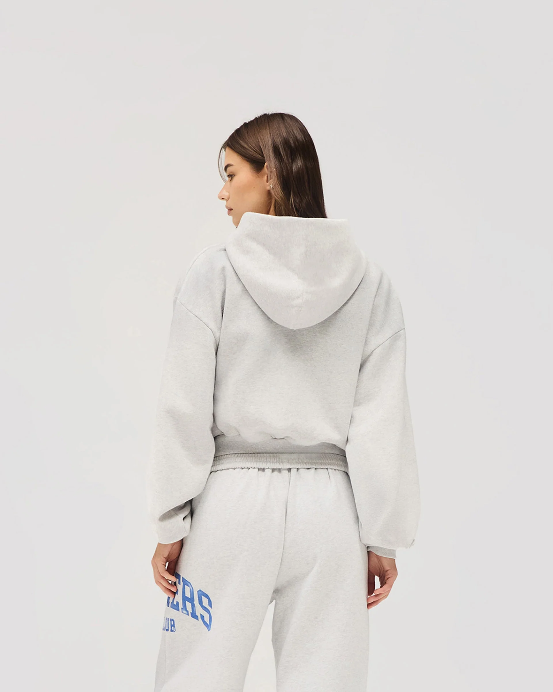 Represent Owners Club Zip Through Hoodie - Sprayed Ice Grey Marl - Image 9